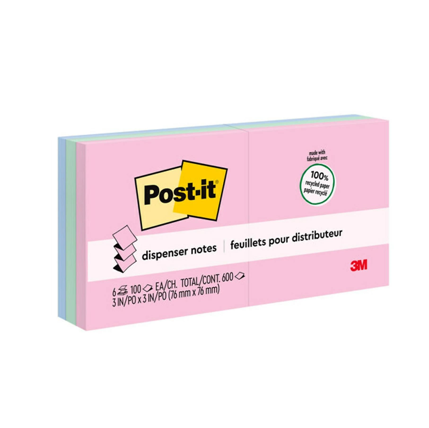 Post-it Greener Recycled Pop-up Notes, 3
