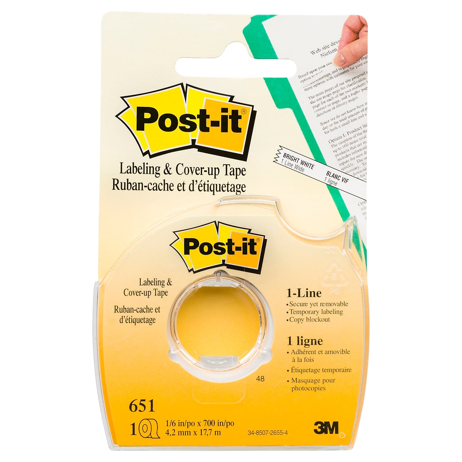 Post-it Labeling and Cover-Up Correction Tape, White