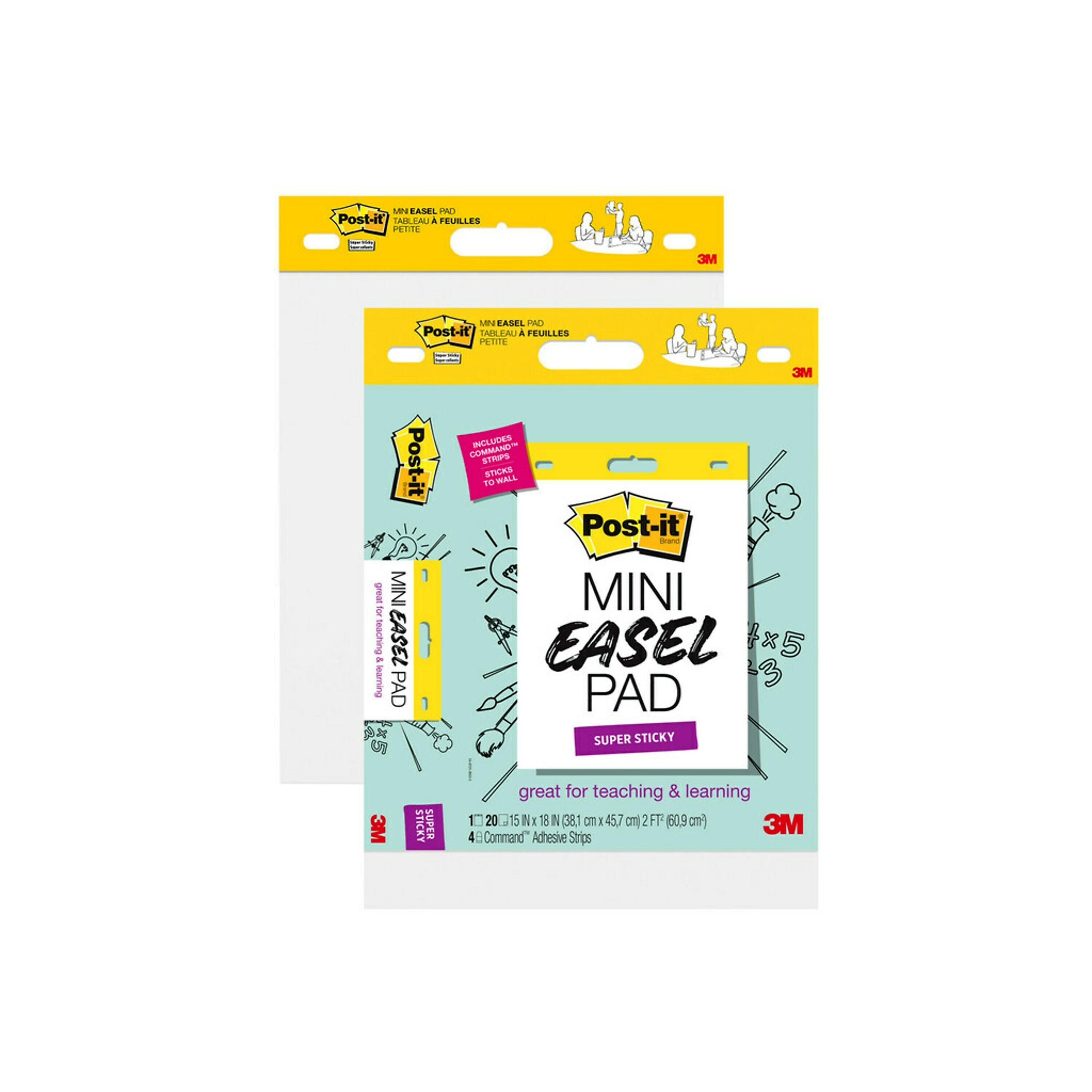 Post-it® Mini Super Sticky Wall Easel Pad, 15