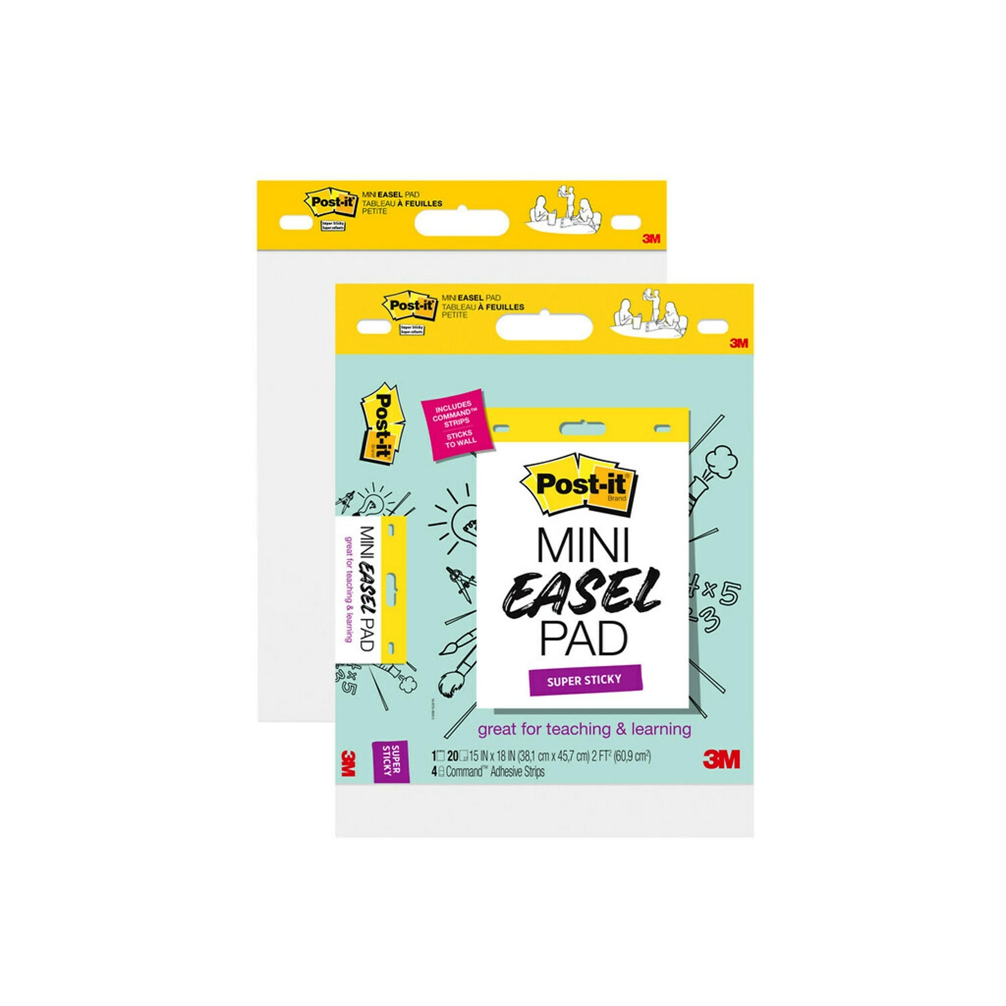 Post-it® Mini Super Sticky Wall Easel Pad, 15