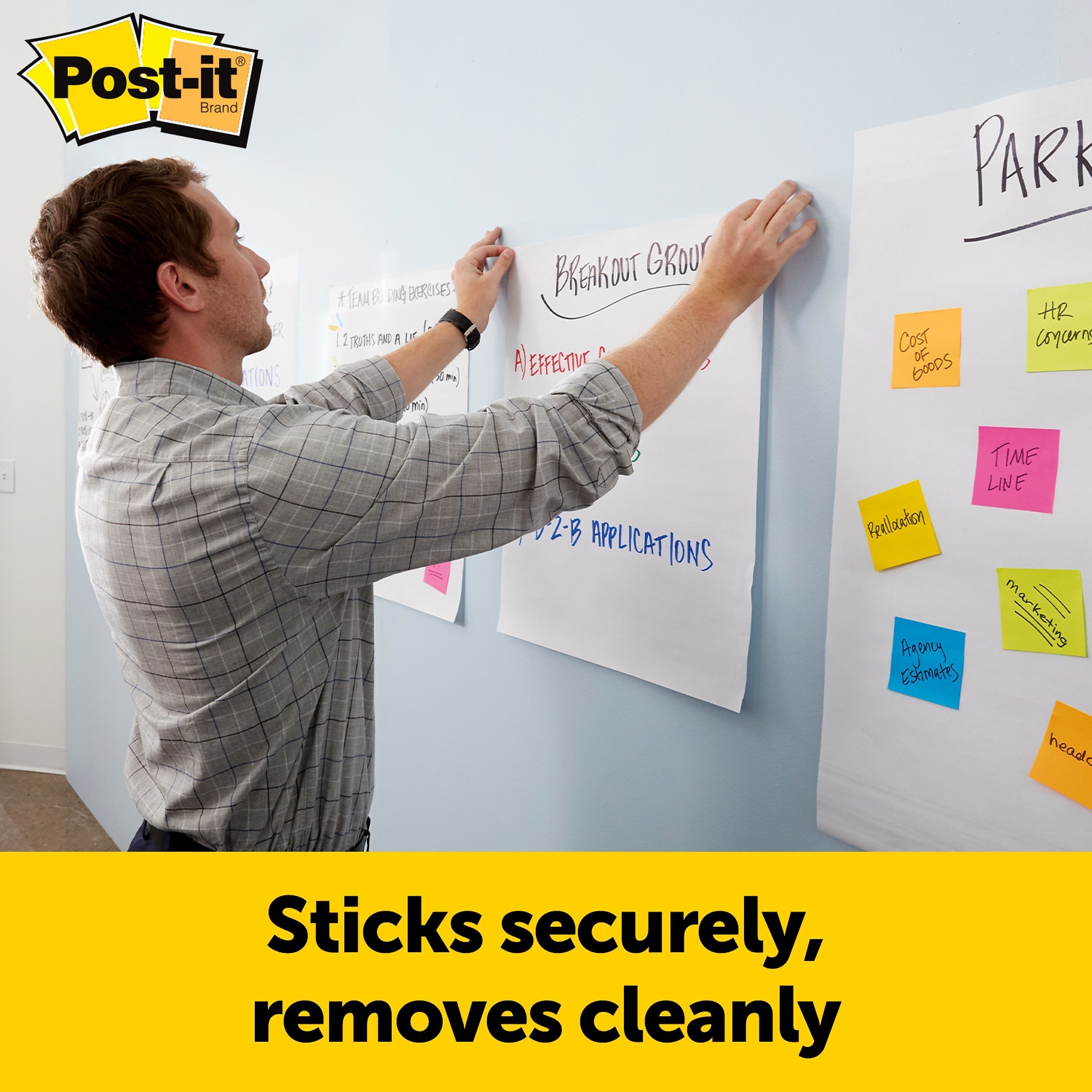 Post-it® Mini Super Sticky Wall Easel Pad, 15" x 18", 20 Sheets/Pad, 2 Pads/Pack