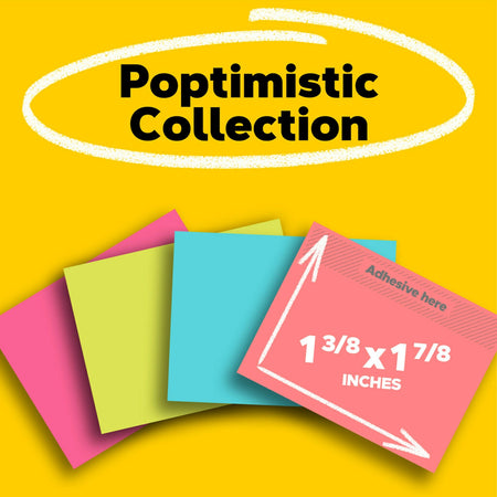 Post-it Notes, 1 3/8" x 1 7/8", Poptimistic Collection, 50 Sheet/Pad, 8 Pads/Pack