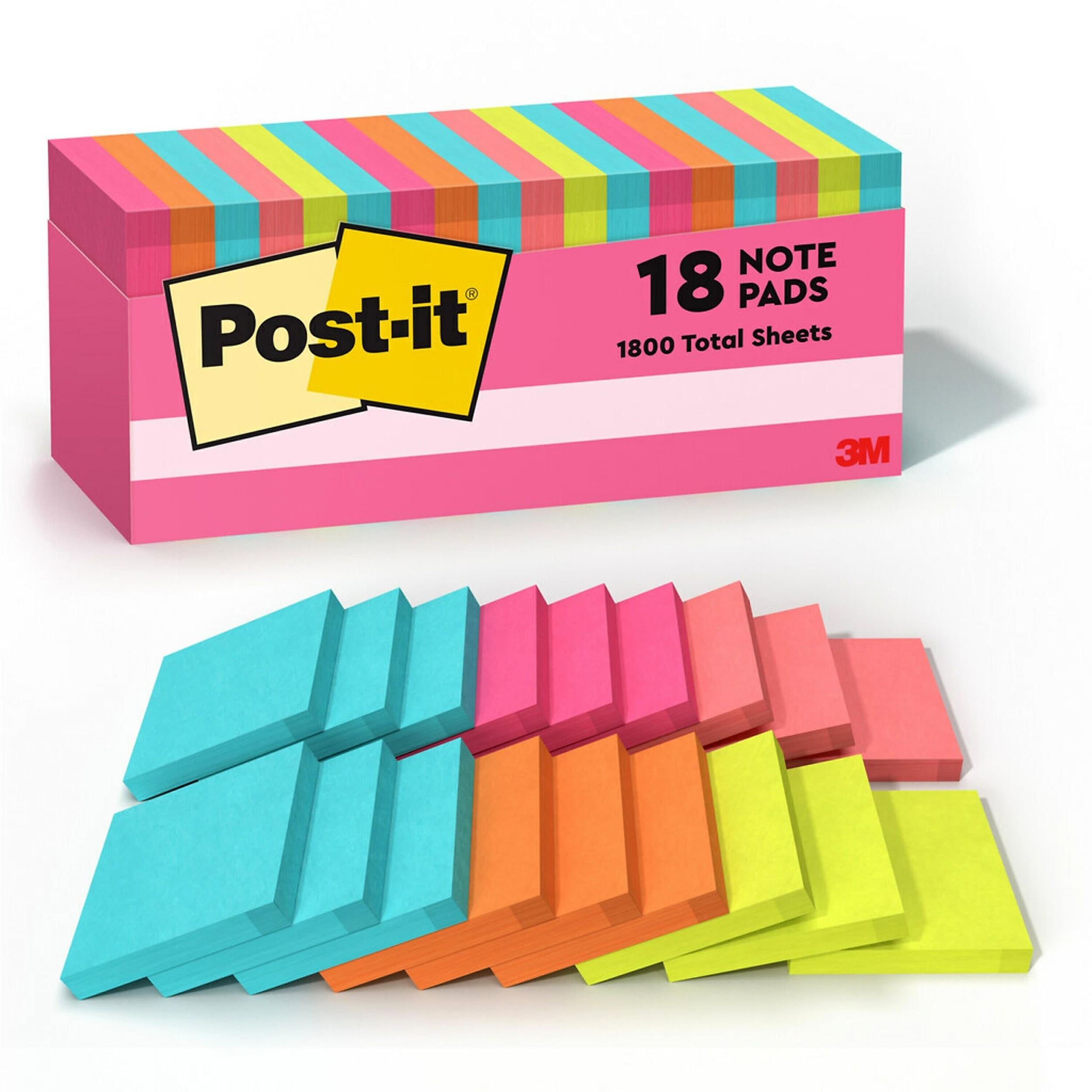 Post-it Notes, 3" x 3", Poptimistic Collection, 100 Sheet/Pad, 18 Pads/Pack