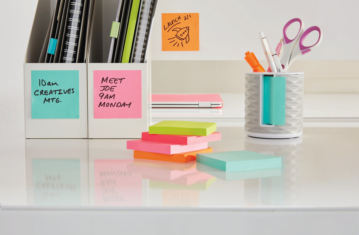 Post-it® Pop-up Dispenser for 3" x 3" Sticky Notes, White/Grey