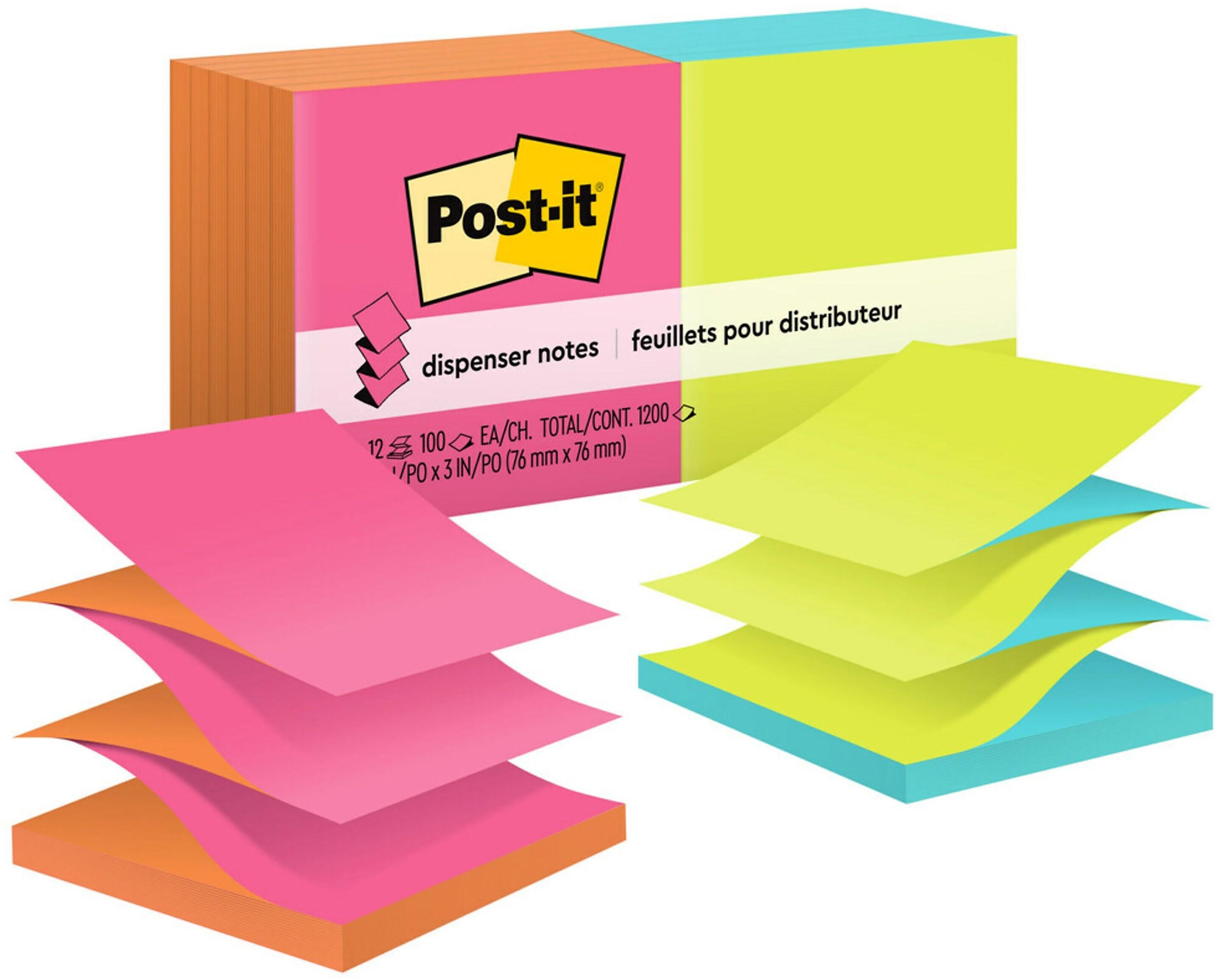 Post-it Pop-up Notes, 3" x 3", Poptimistic Collection, 100 Sheet/Pad, 12 Pads/Pack