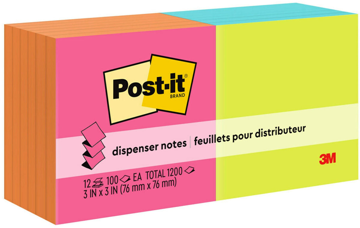 Post-it Pop-up Notes, 3" x 3", Poptimistic Collection, 100 Sheet/Pad, 12 Pads/Pack