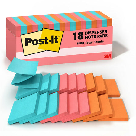 Post-it Pop-up Notes, 3" x 3", Poptimistic Collection, 100 Sheet/Pad, 18 Pads/Pack