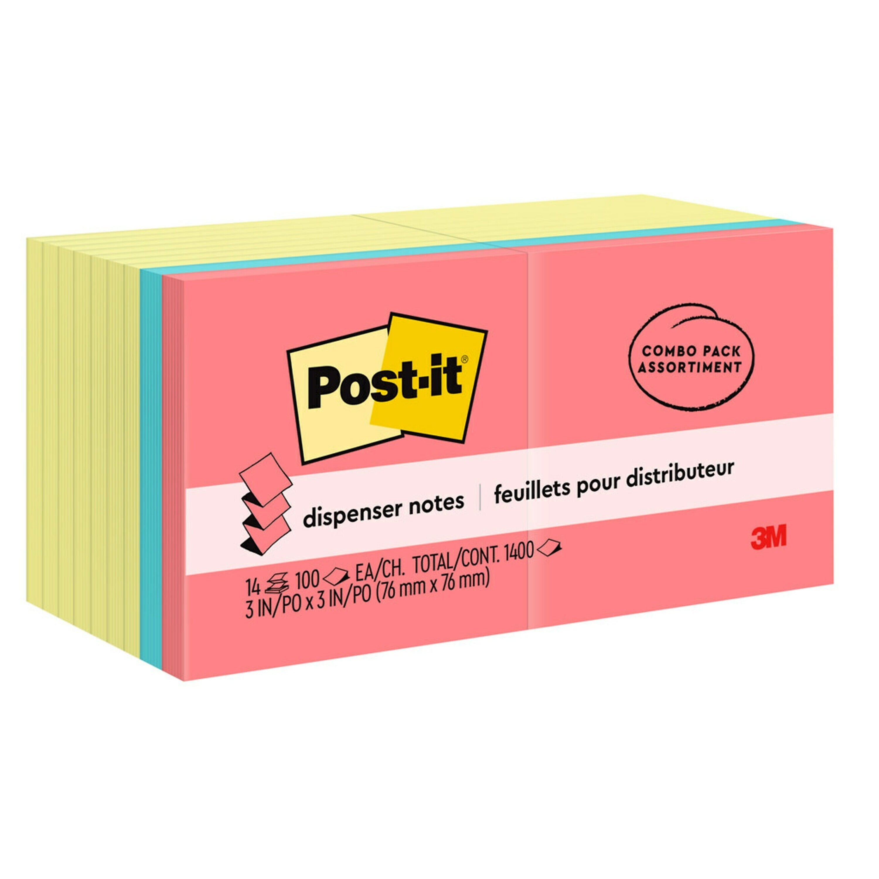 Post-it Pop-up Notes, 3" x 3", Poptimistic Collection, 100 Sheet/Pad, 18 Pads/Pack