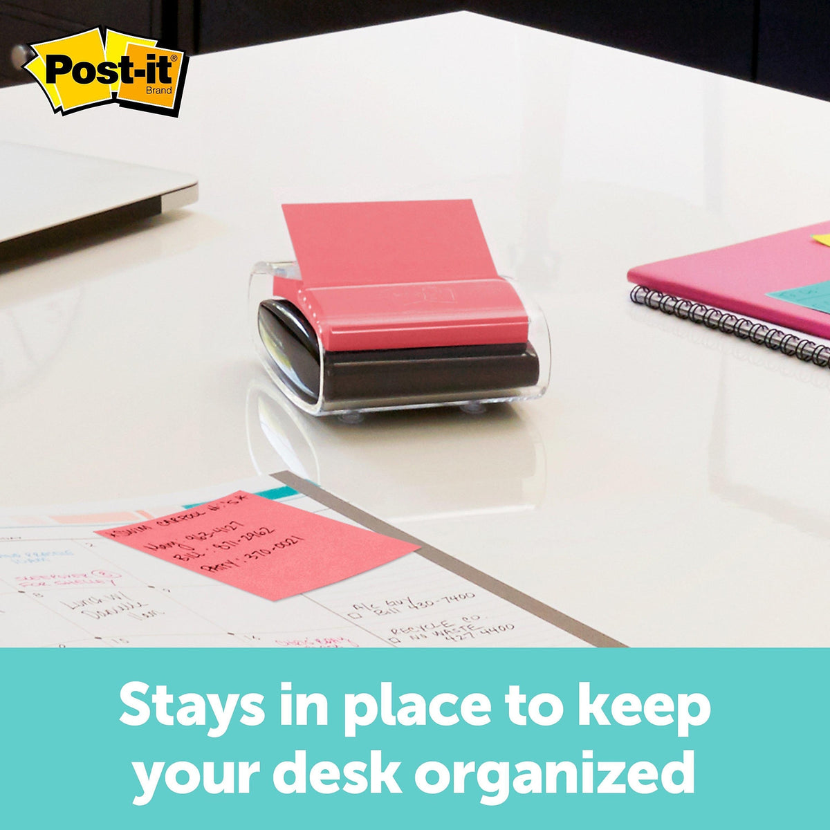 Post-it Pop-Up Notes Dispenser for 3" x 3" Notes, Black