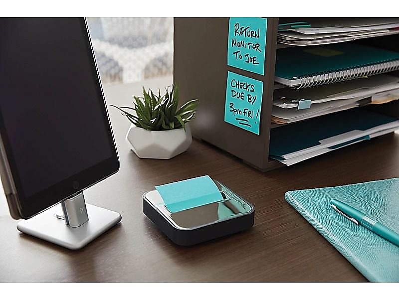 Post-it® Pop-up Notes Dispenser for 3" x 3" notes, Black with Steel Top