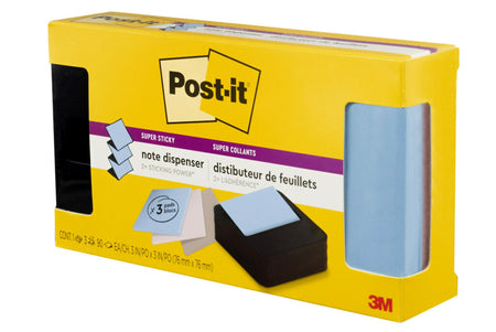 Post-it Pop-up Wave Design Dispenser with 3" x 3" Sticky Notes, Black