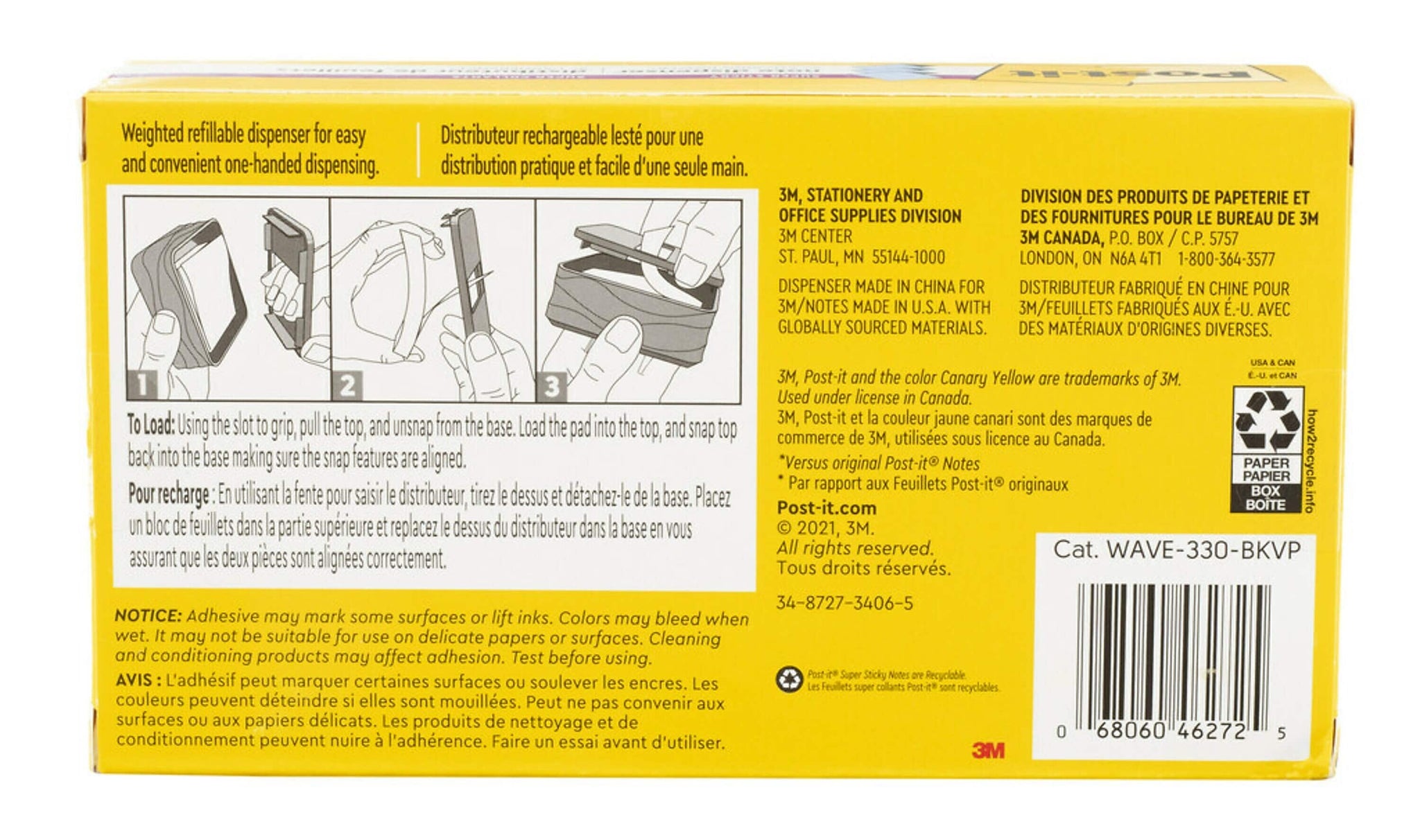 Post-it Pop-up Wave Design Dispenser with 3
