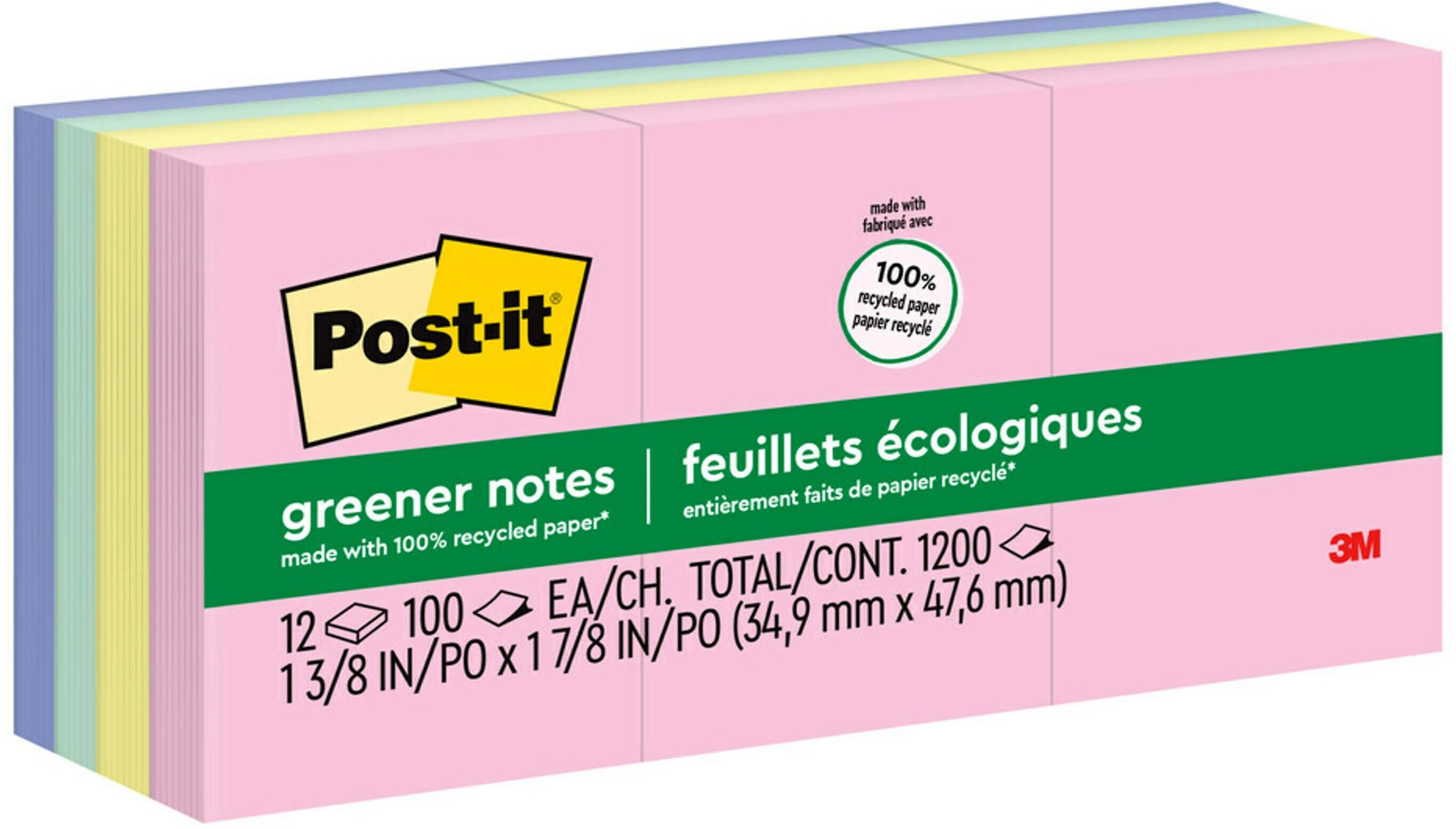 Post-it Recycled Notes, 1 3/8