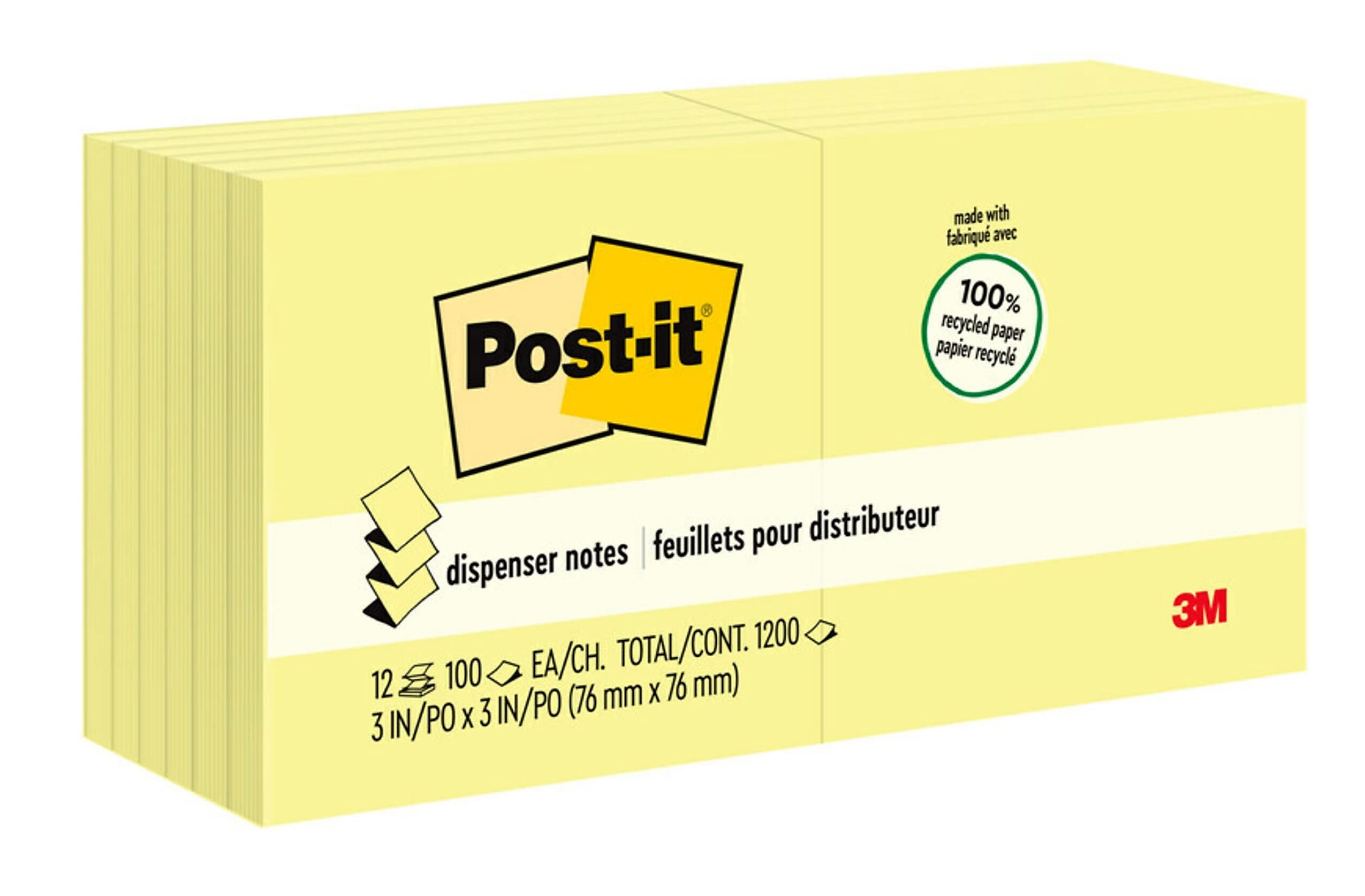 Post-it Recycled Pop-up Notes, 3