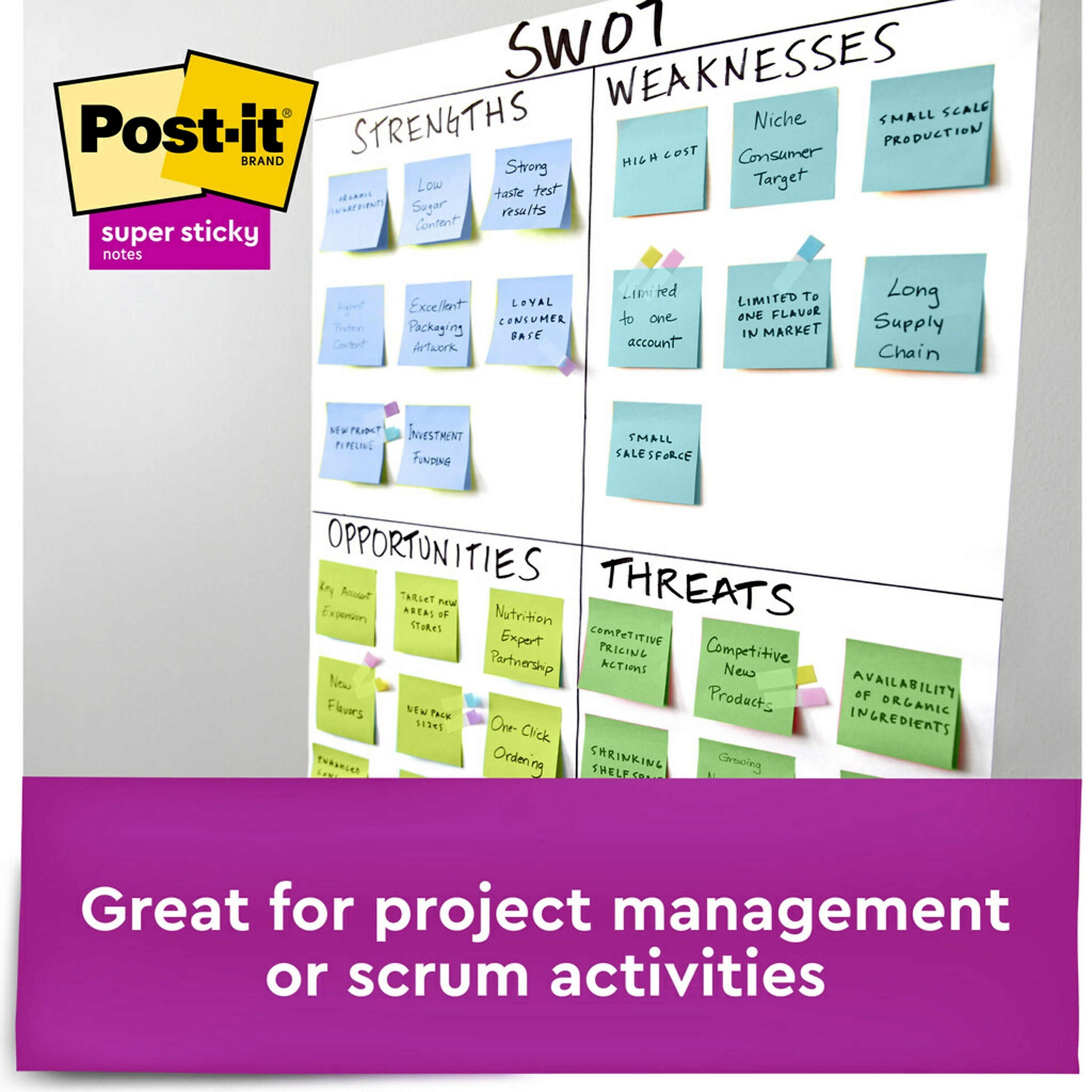 Post-it Recycled Super Sticky Notes, 3