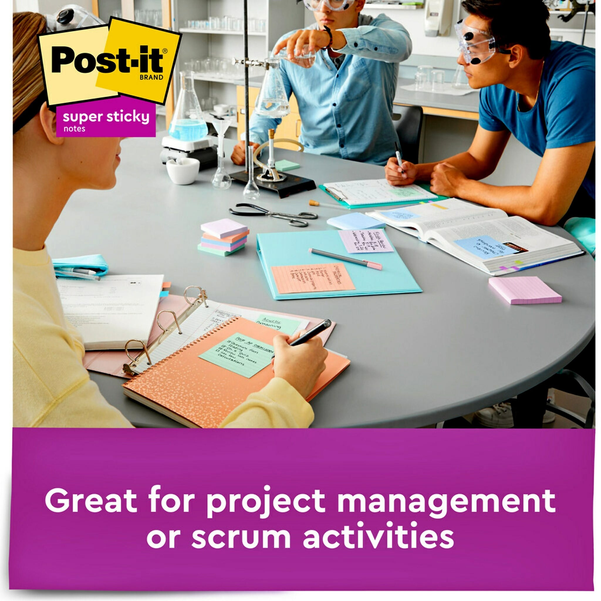 Post-it Recycled Super Sticky Notes, 3