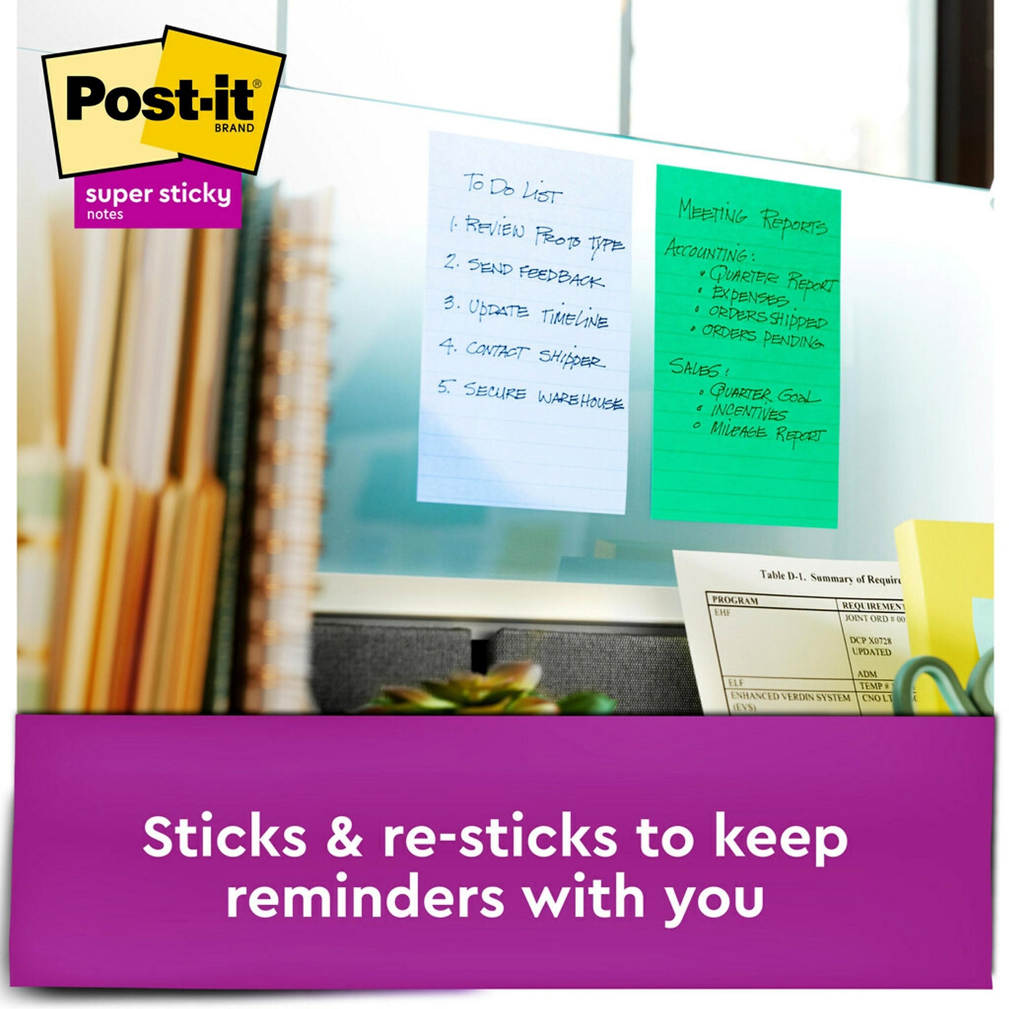 Post-it Recycled Super Sticky Notes, 4