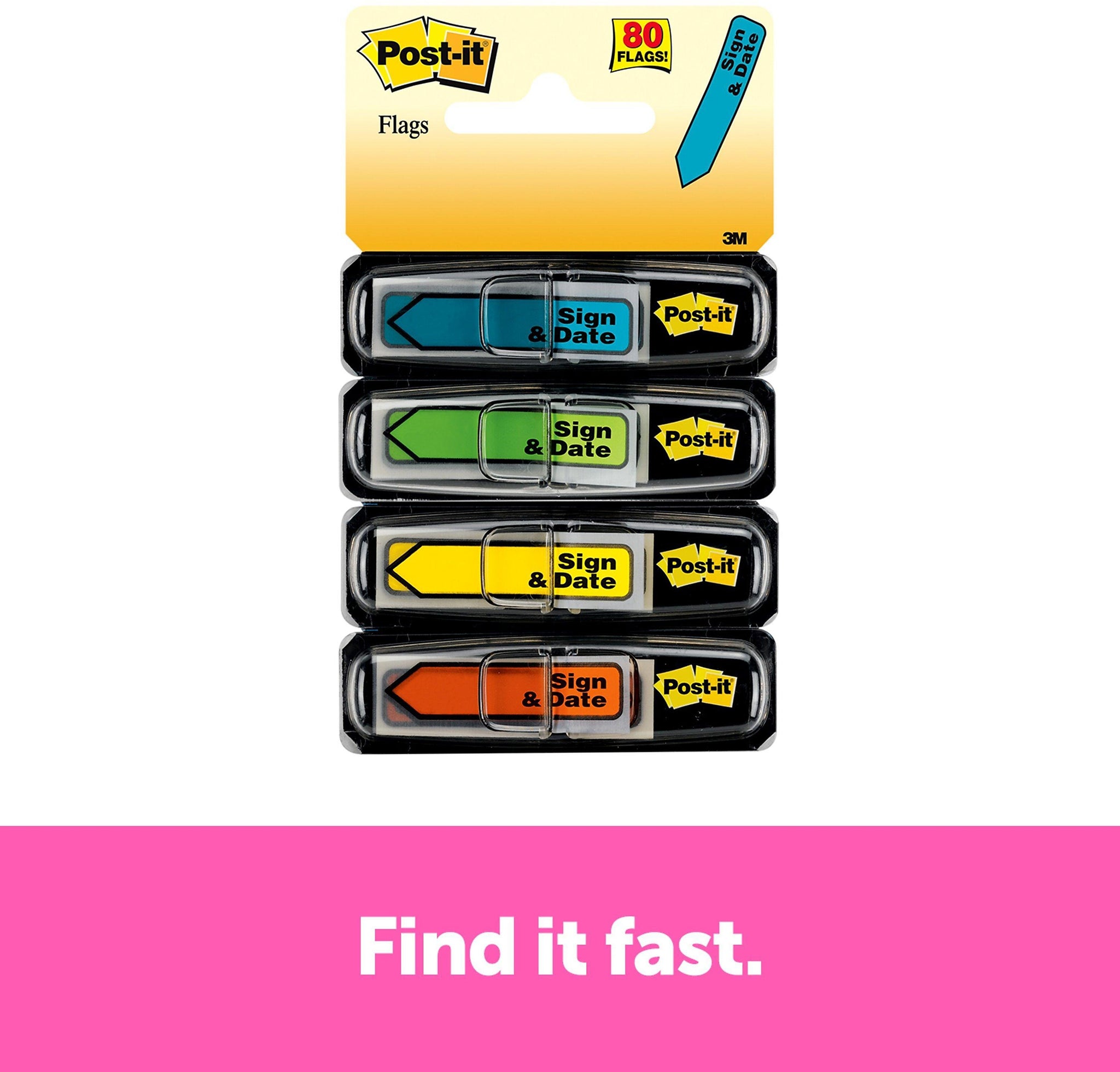 Post-it® 'Sign and Date' Message Flags, 0.47