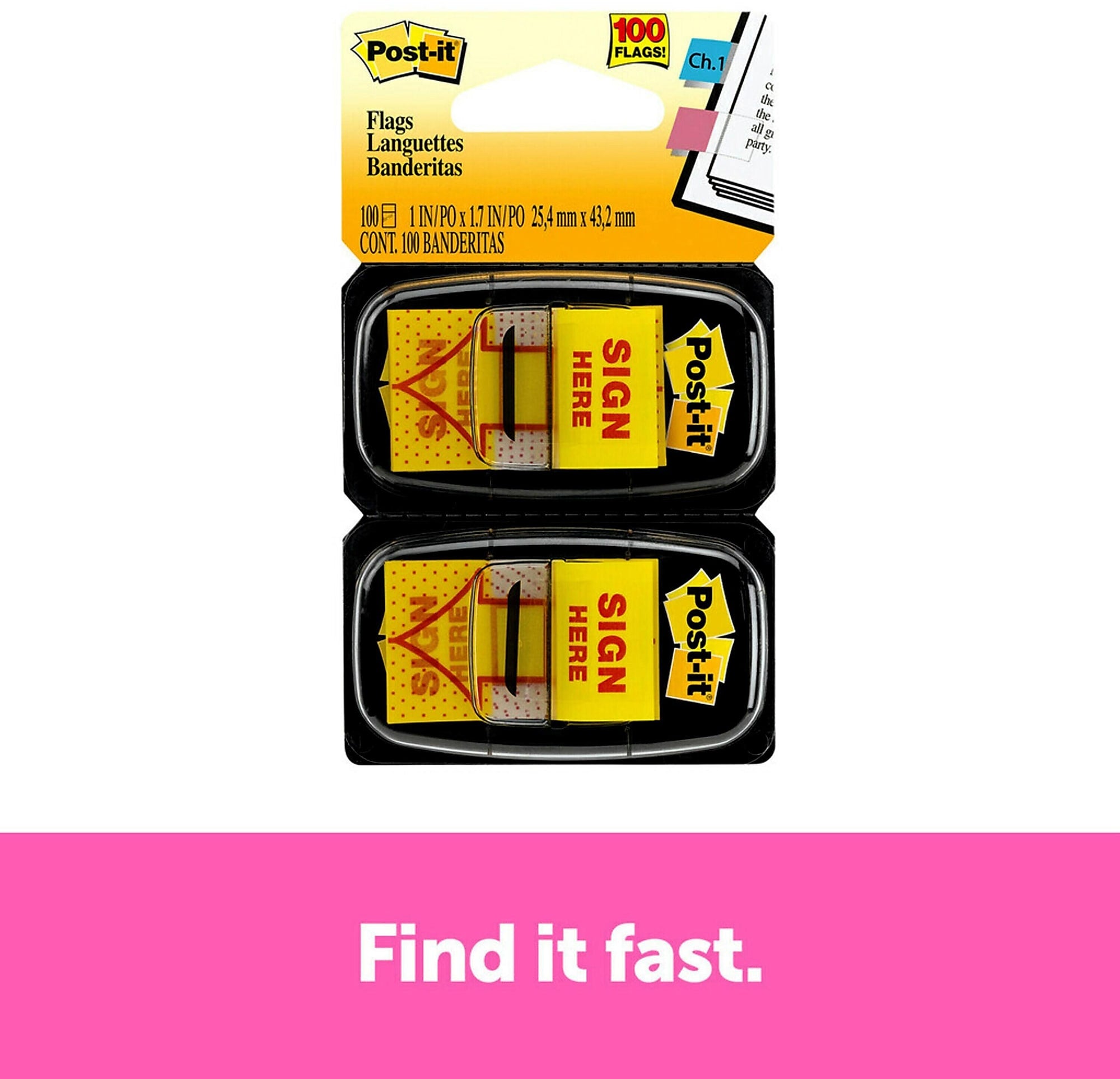 Post-it 'Sign Here' Message Flags, 1