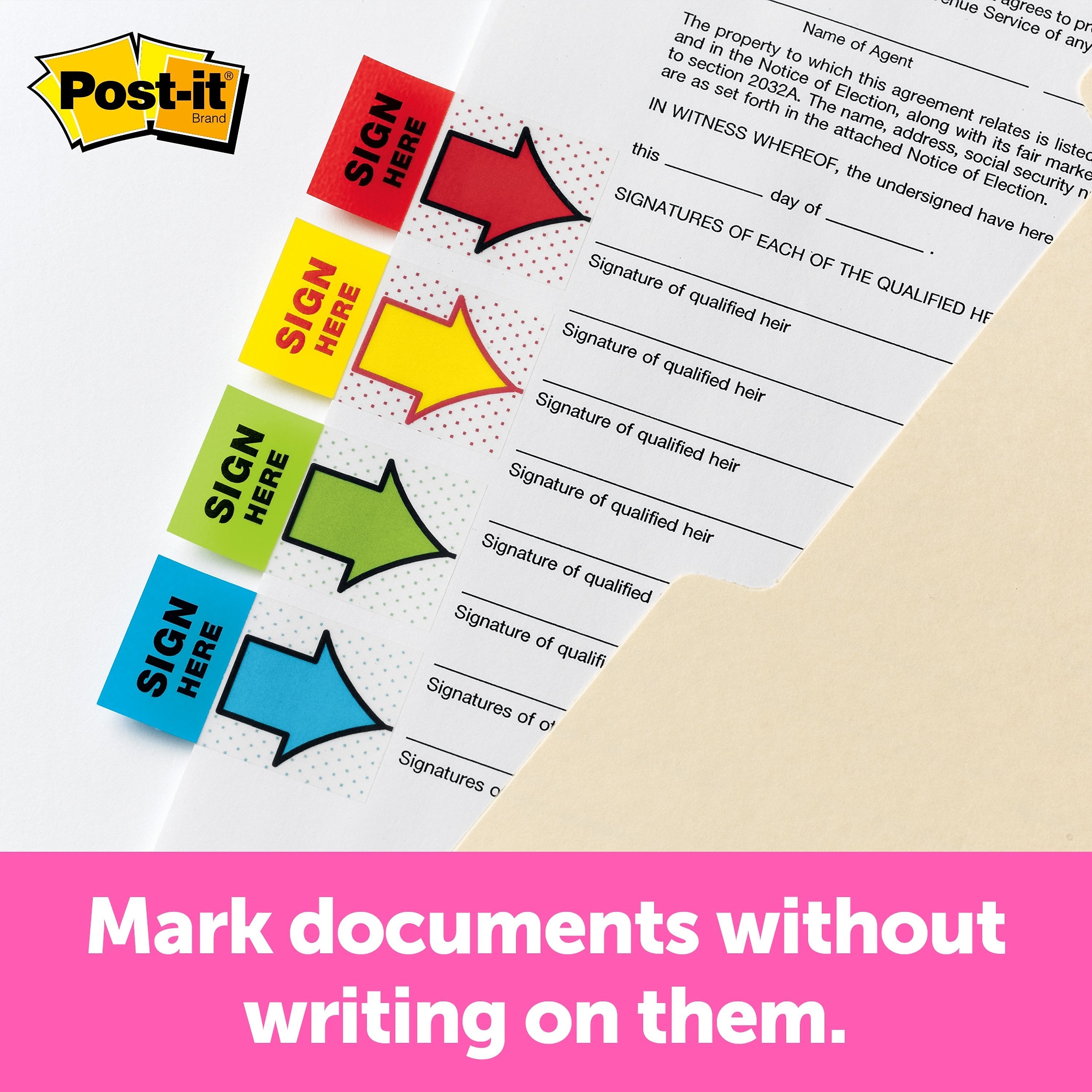 Post-it 'Sign Here' Message Flags Value Pack, .94