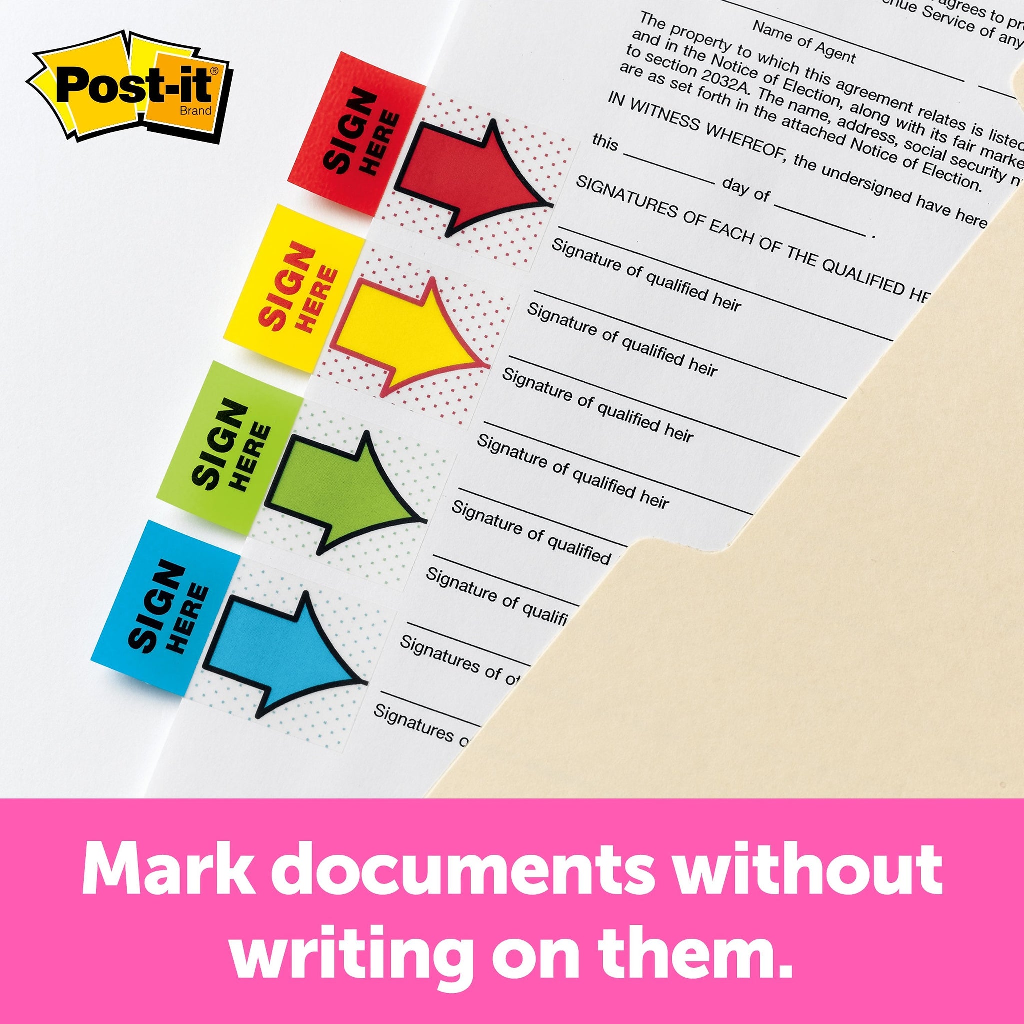 Post-it 'Sign Here' Message Flags Value Pack, .94