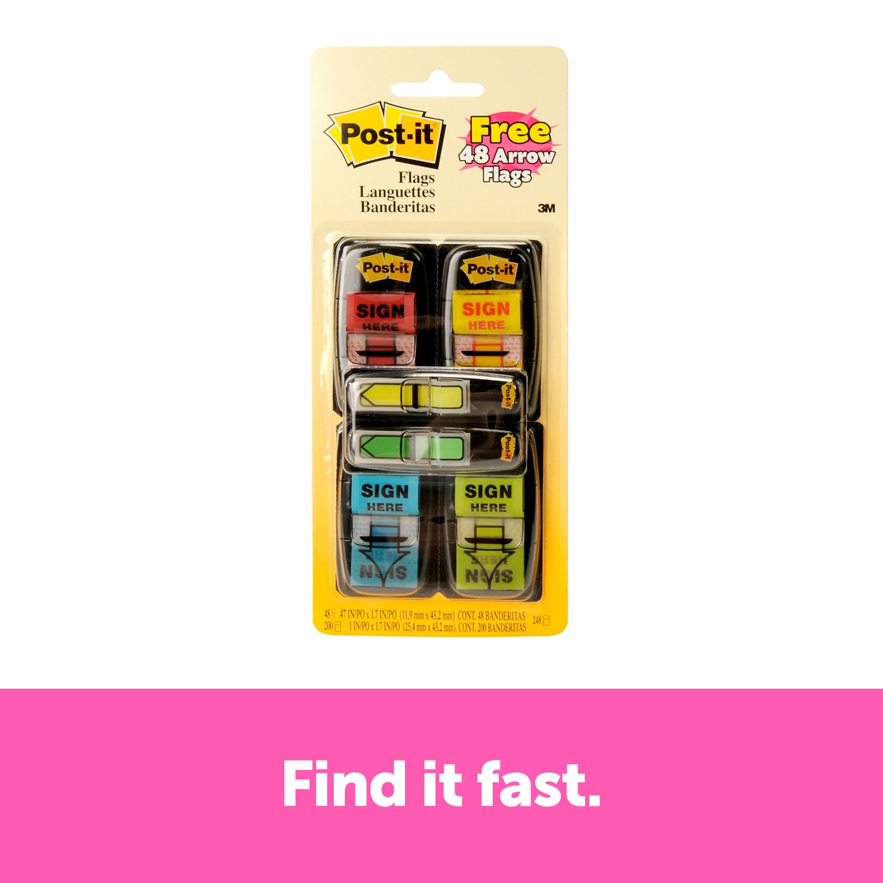 Post-it 'Sign Here' Message Flags Value Pack, .94