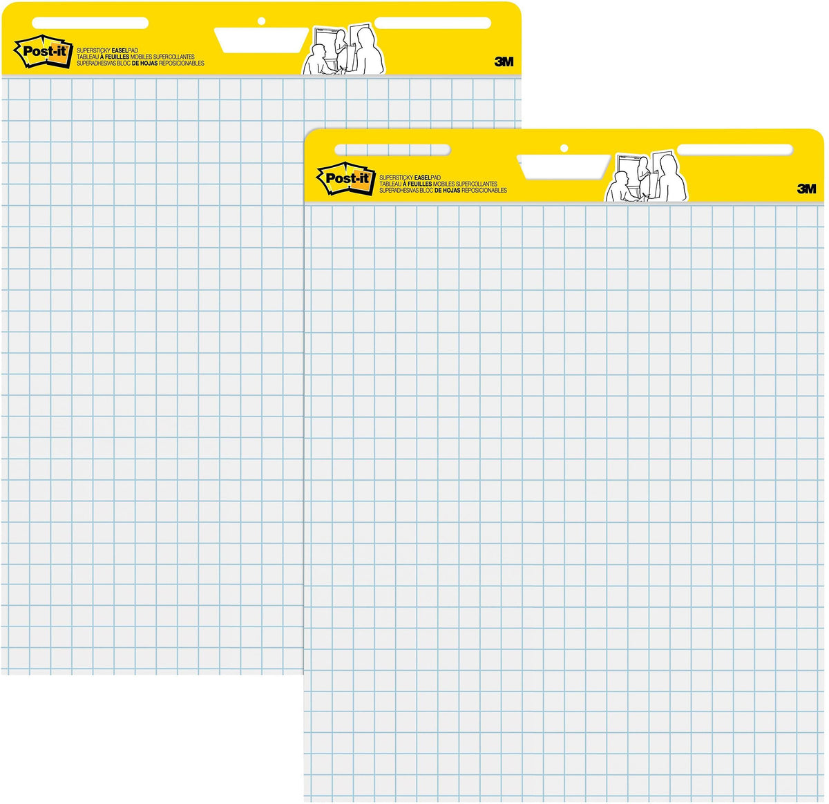 Post-it Super Sticky Easel Pad, 25" x 30", Grid Lined, 30 Sheets/Pad, 2 Pads/Carton