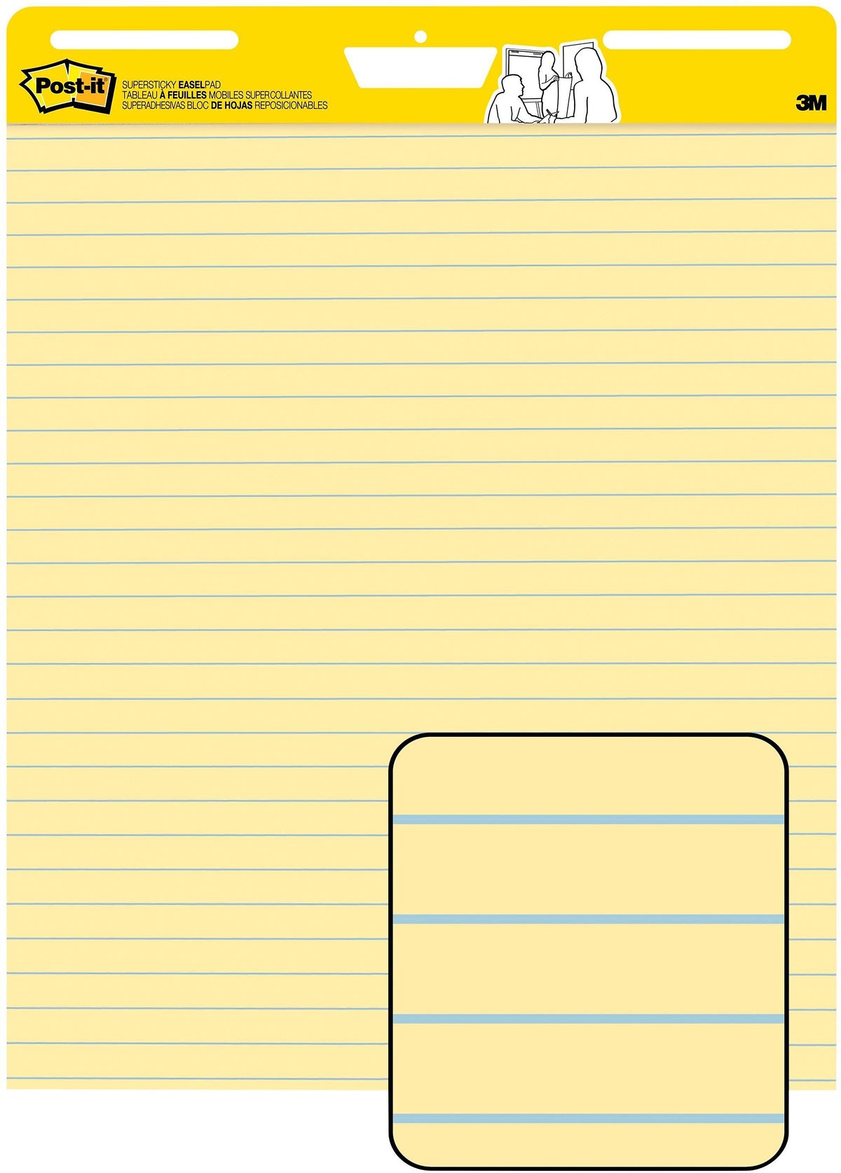 Post-it Super Sticky Easel Pad, 25" x 30", Lined, 30 Sheets/Pad, 2 Pads/Carton