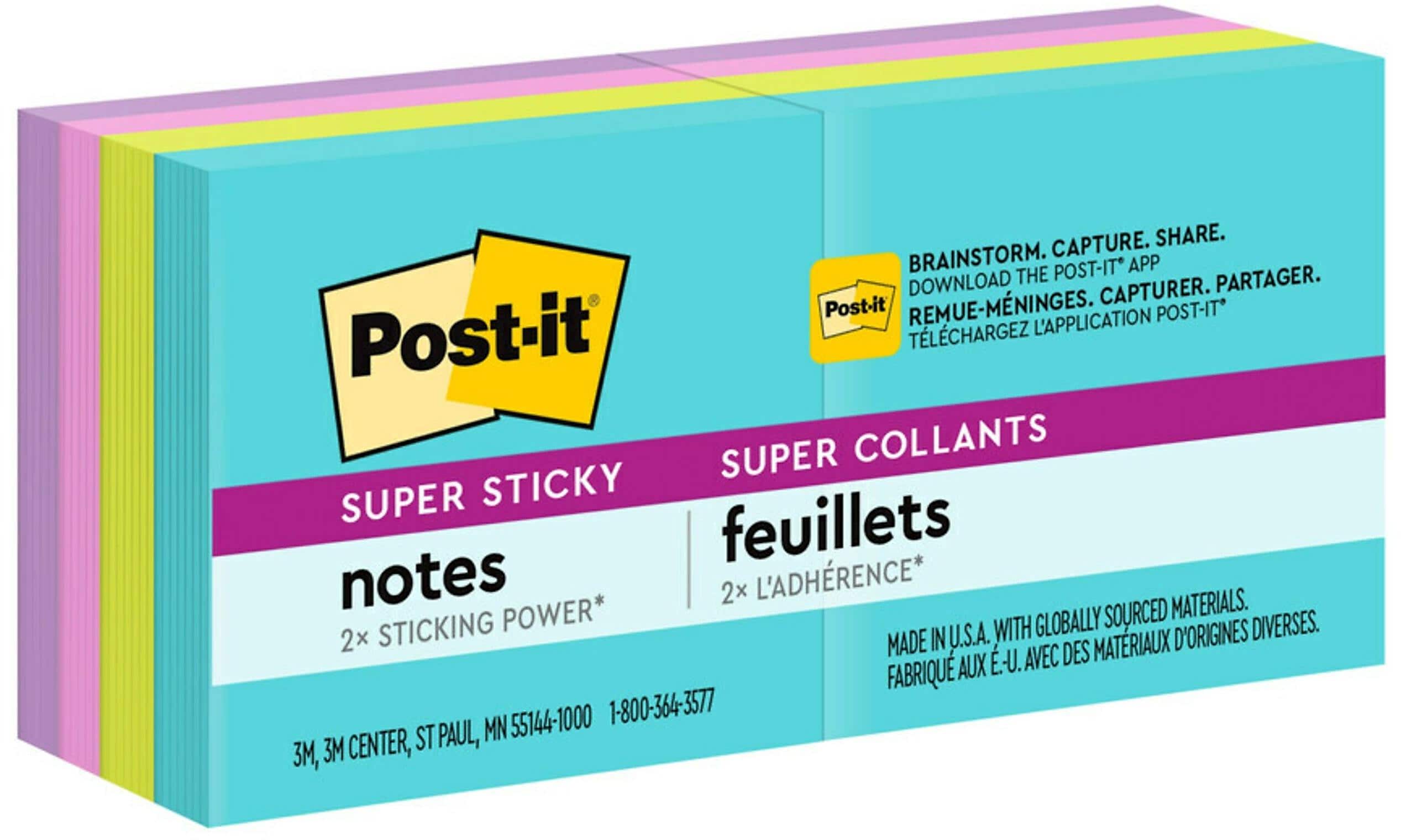 Post-it Super Sticky Notes, 1 7/8