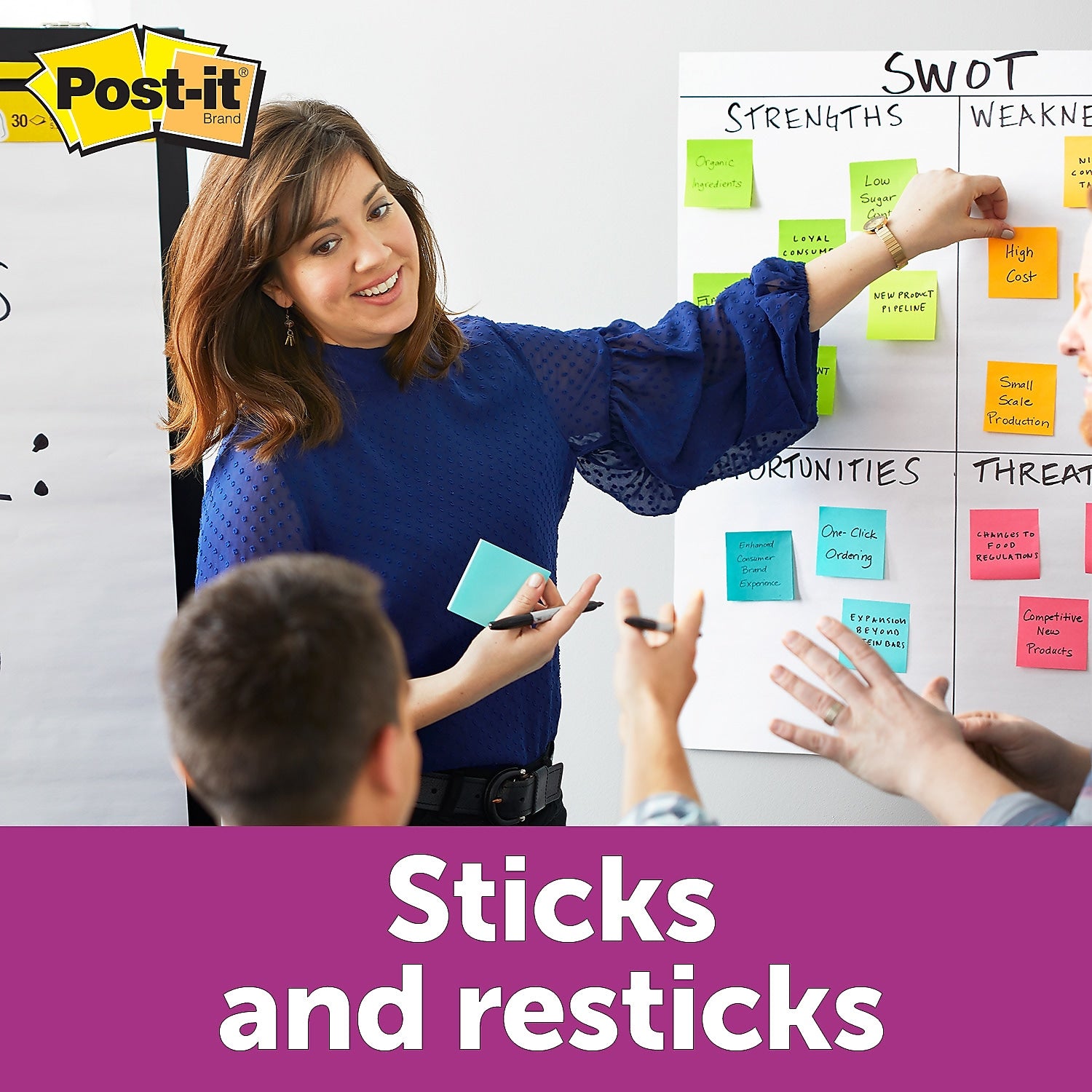 Post-it Super Sticky Notes, 3" x 3", Miami Collection, 90 Sheet/Pad, 24 Pads/Pack