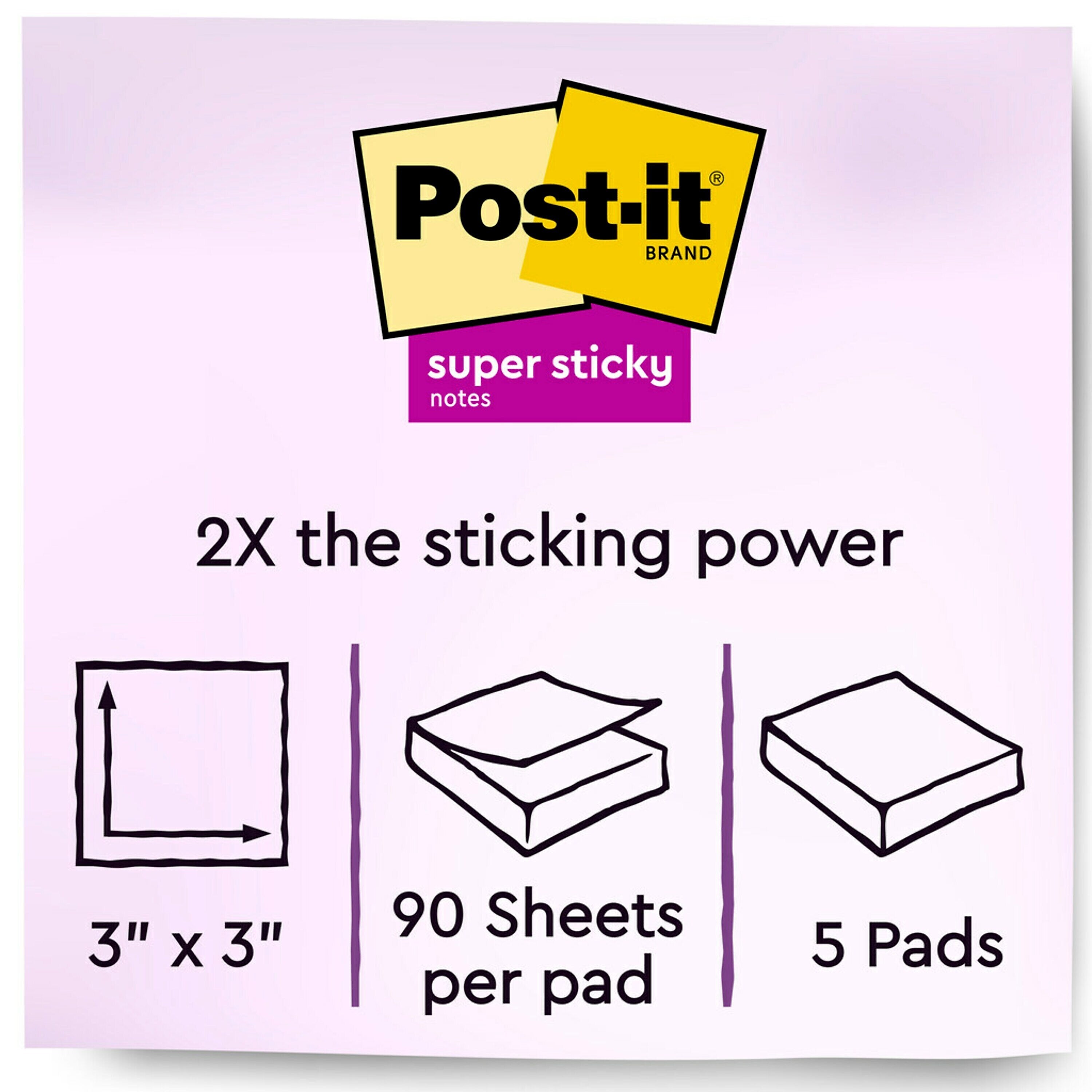Post-it Super Sticky Notes, 3