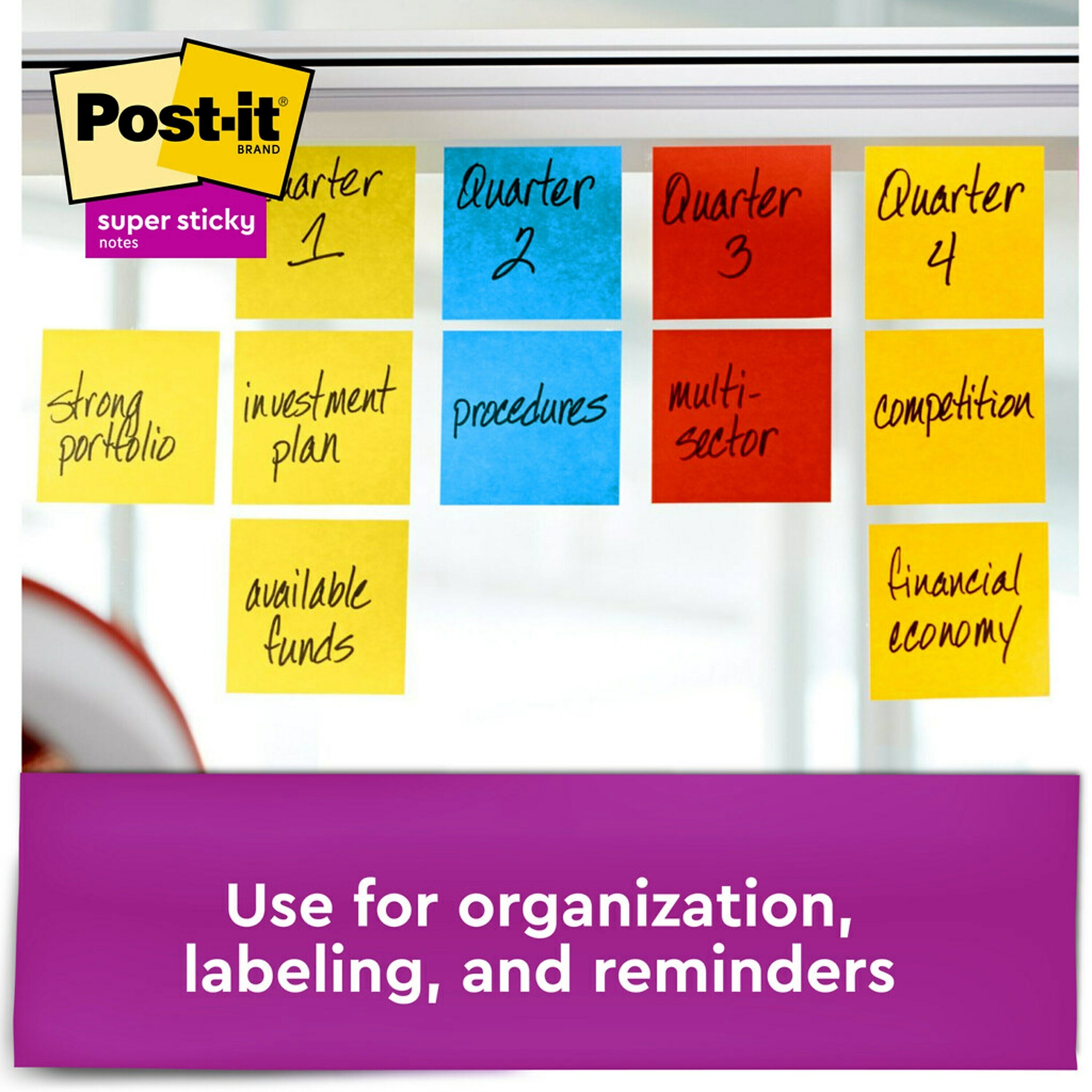 Post-it Super Sticky Notes, 3