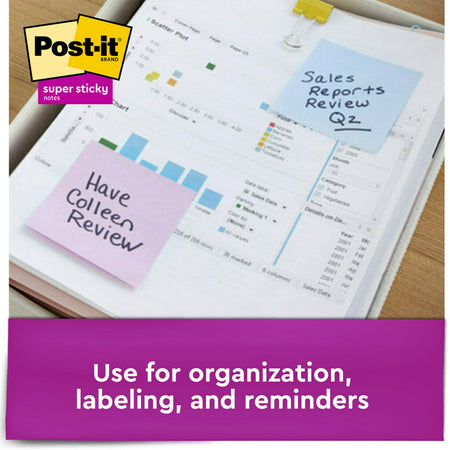 Post-it Super Sticky Notes, 3" x 3", Wanderlust Pastels Collection, 70 Sheet/Pad, 6 Pads/Pack