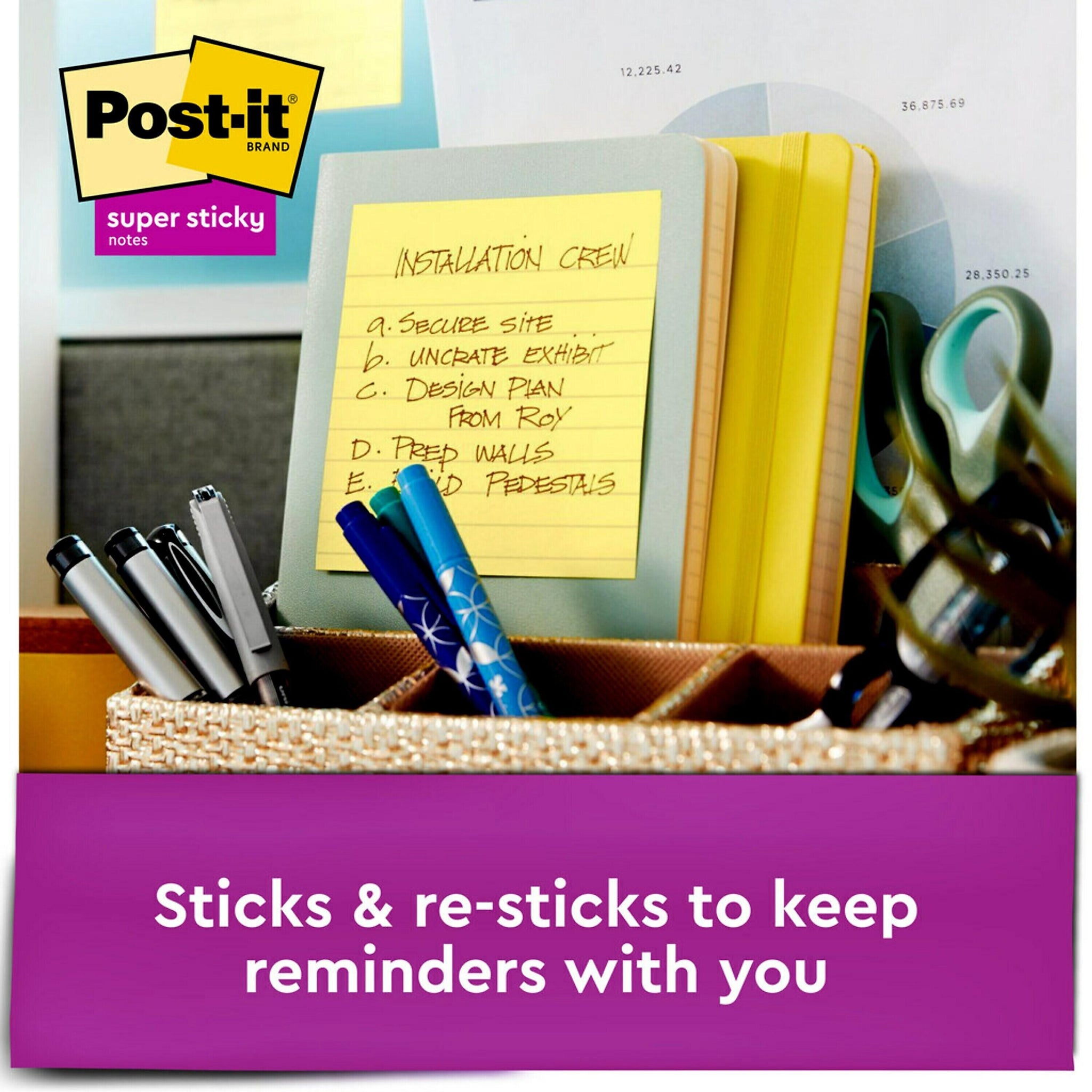 Post-it Super Sticky Notes, 4