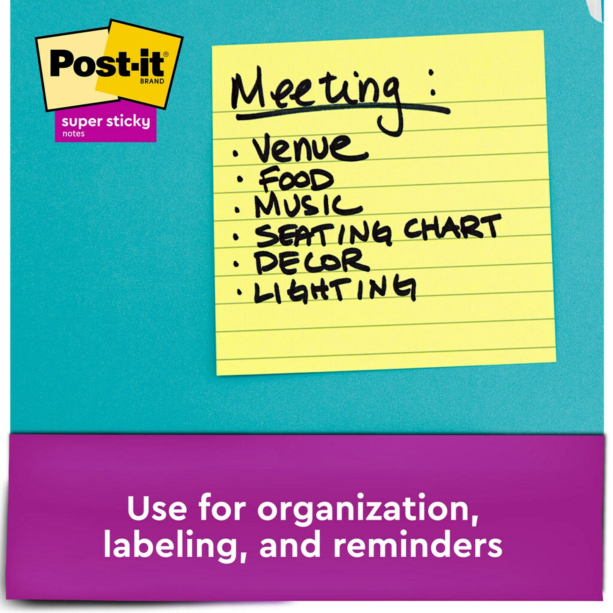 Post-it Super Sticky Notes, 4