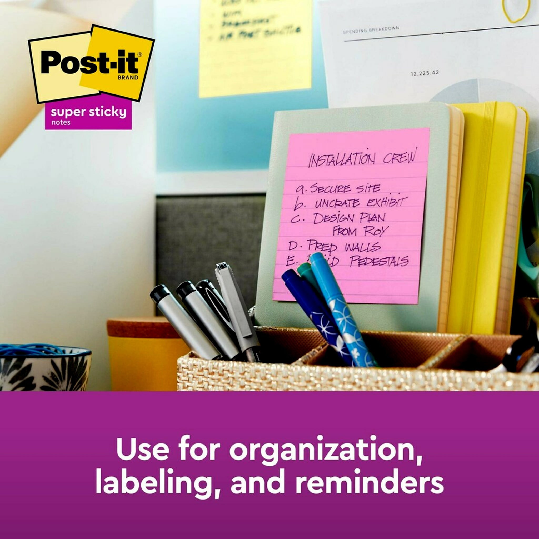 Post-it Super Sticky Notes, 4