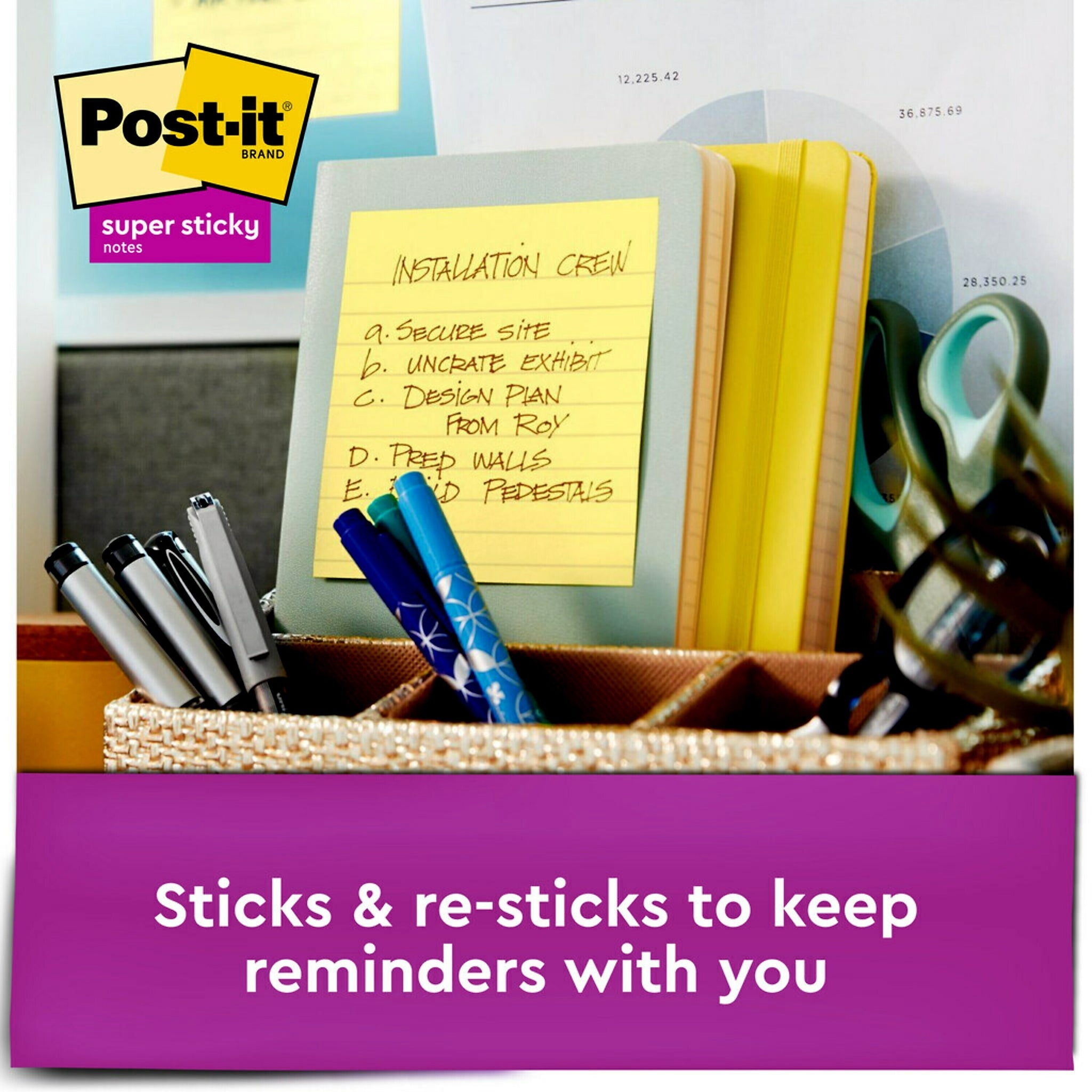 Post-it Super Sticky Notes, 4