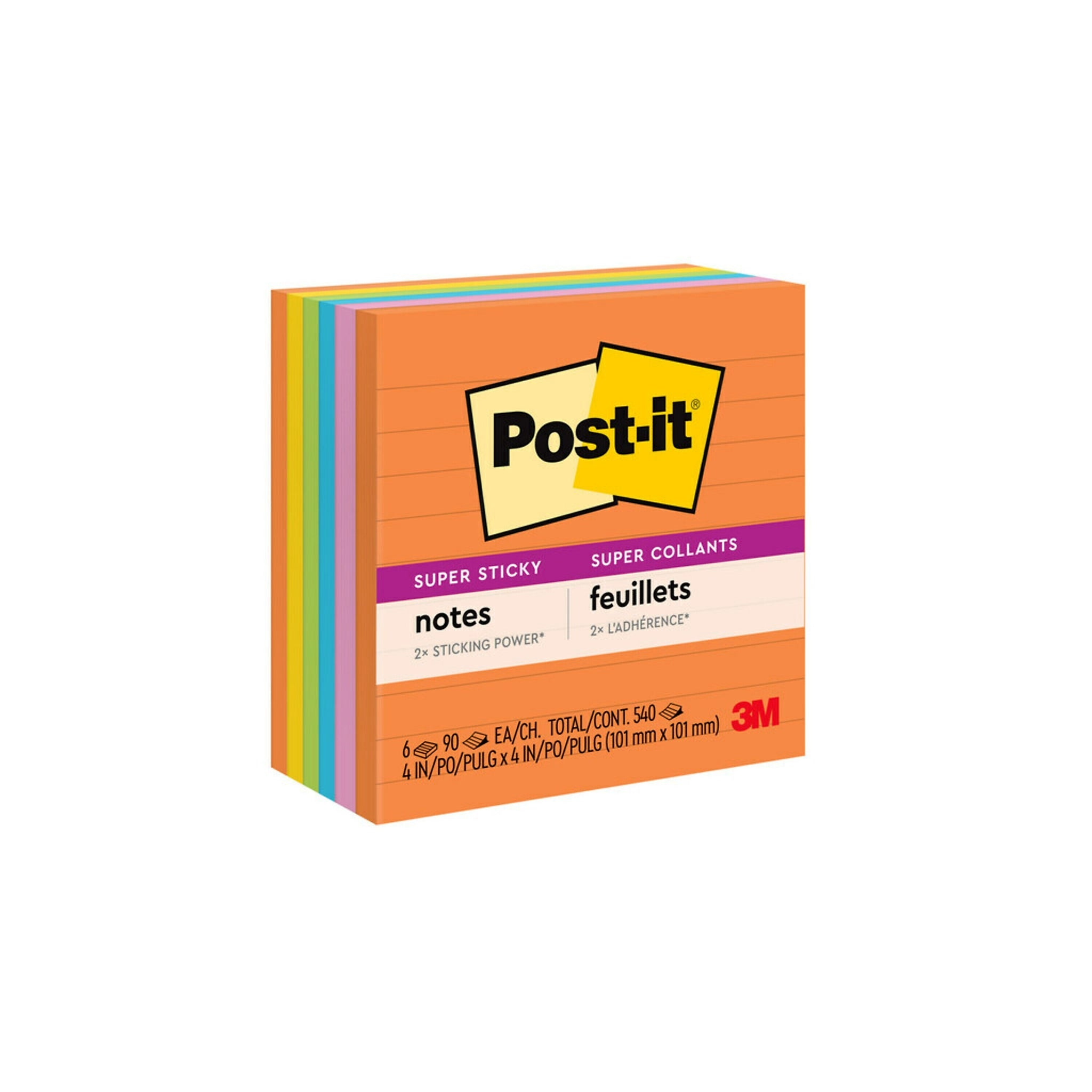 Post-it Super Sticky Notes, 4