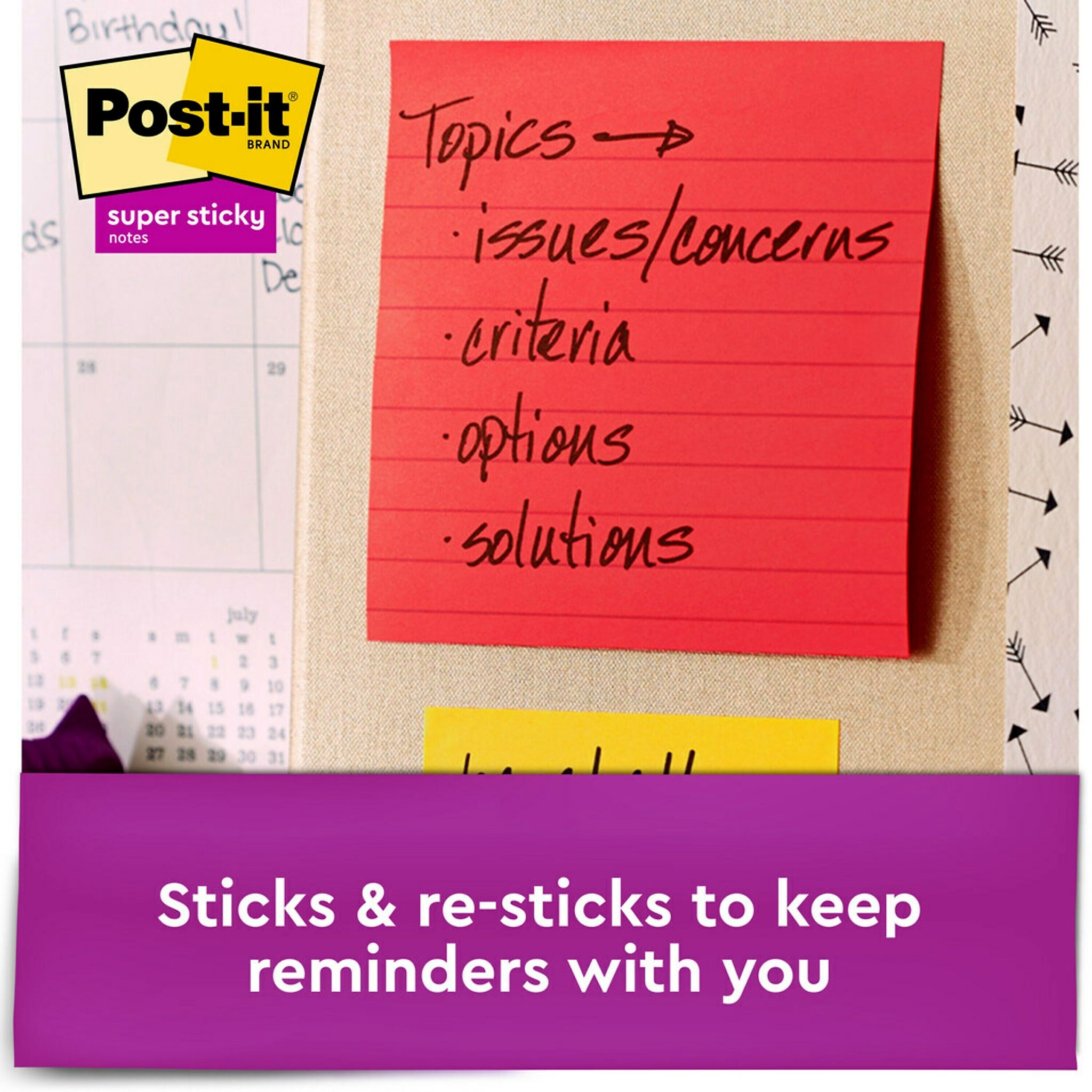 Post-it Super Sticky Notes, 4