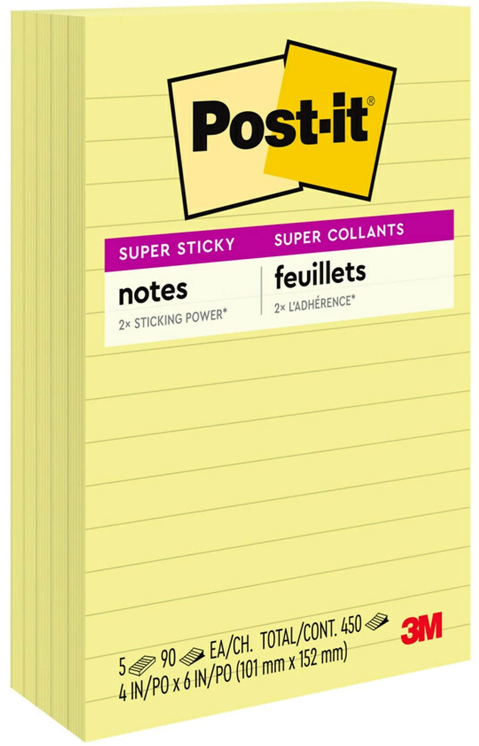 Post-it Super Sticky Notes, 4