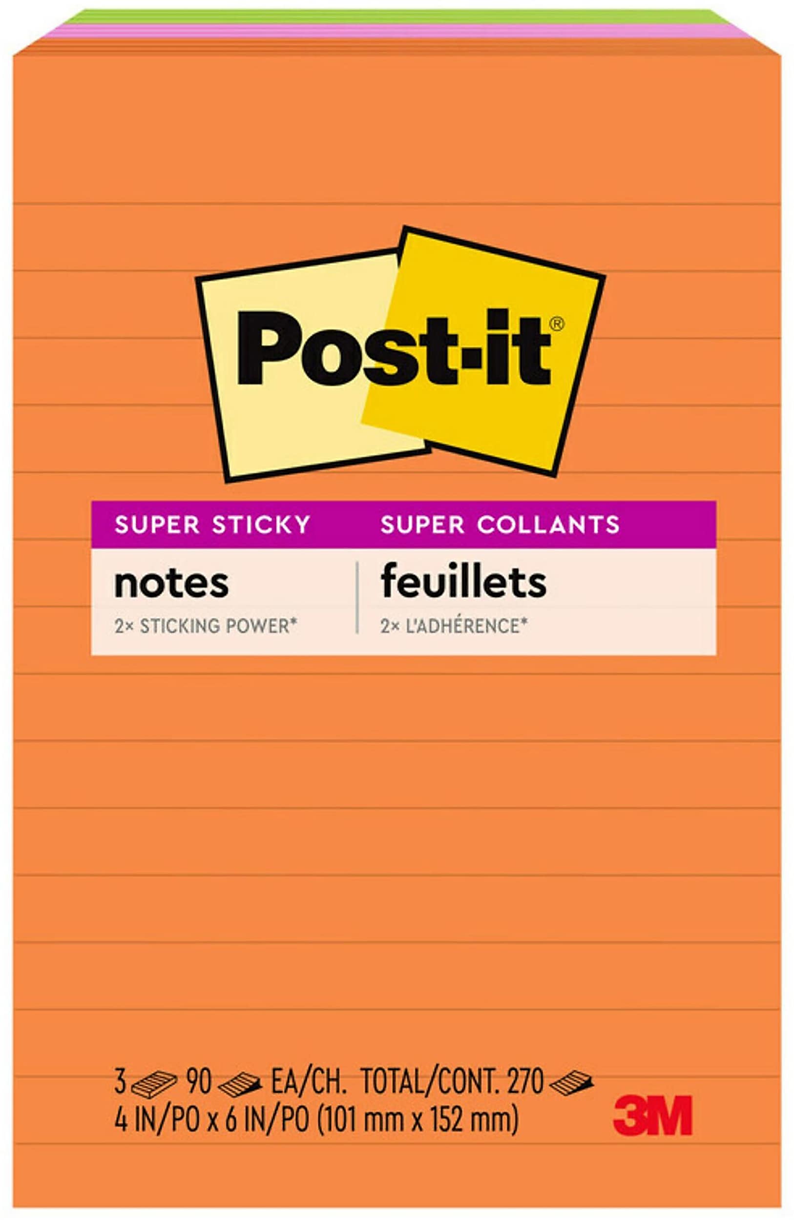 Post-it Super Sticky Notes, 4