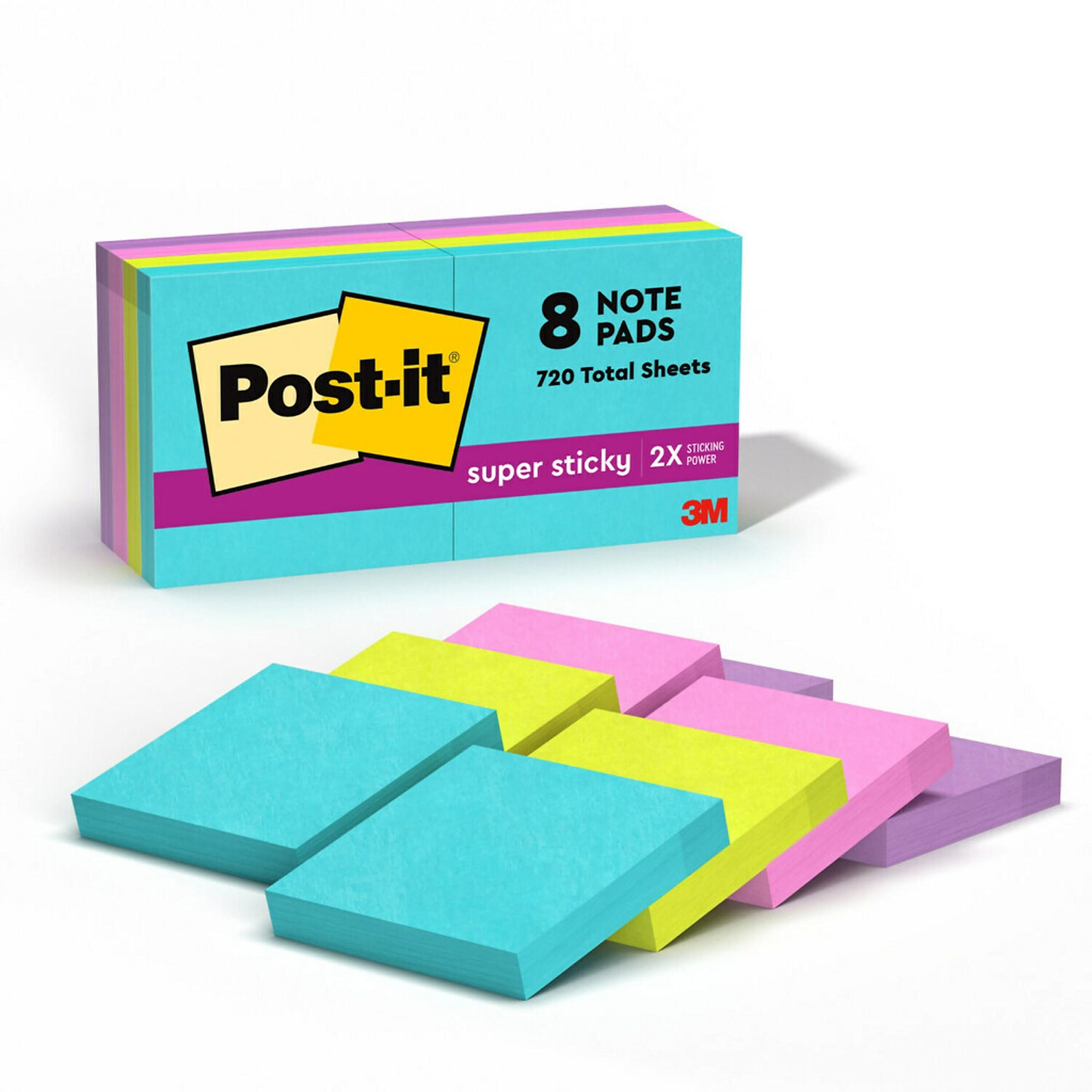 Post-it Super Sticky Notes, Supernova Neons Collection, 1 7/8