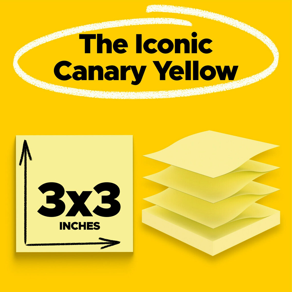 Post-it Super Sticky Pop-up Notes, 3" x 3", Canary Collection, 90 Sheet/Pad, 12 Pads/Pack