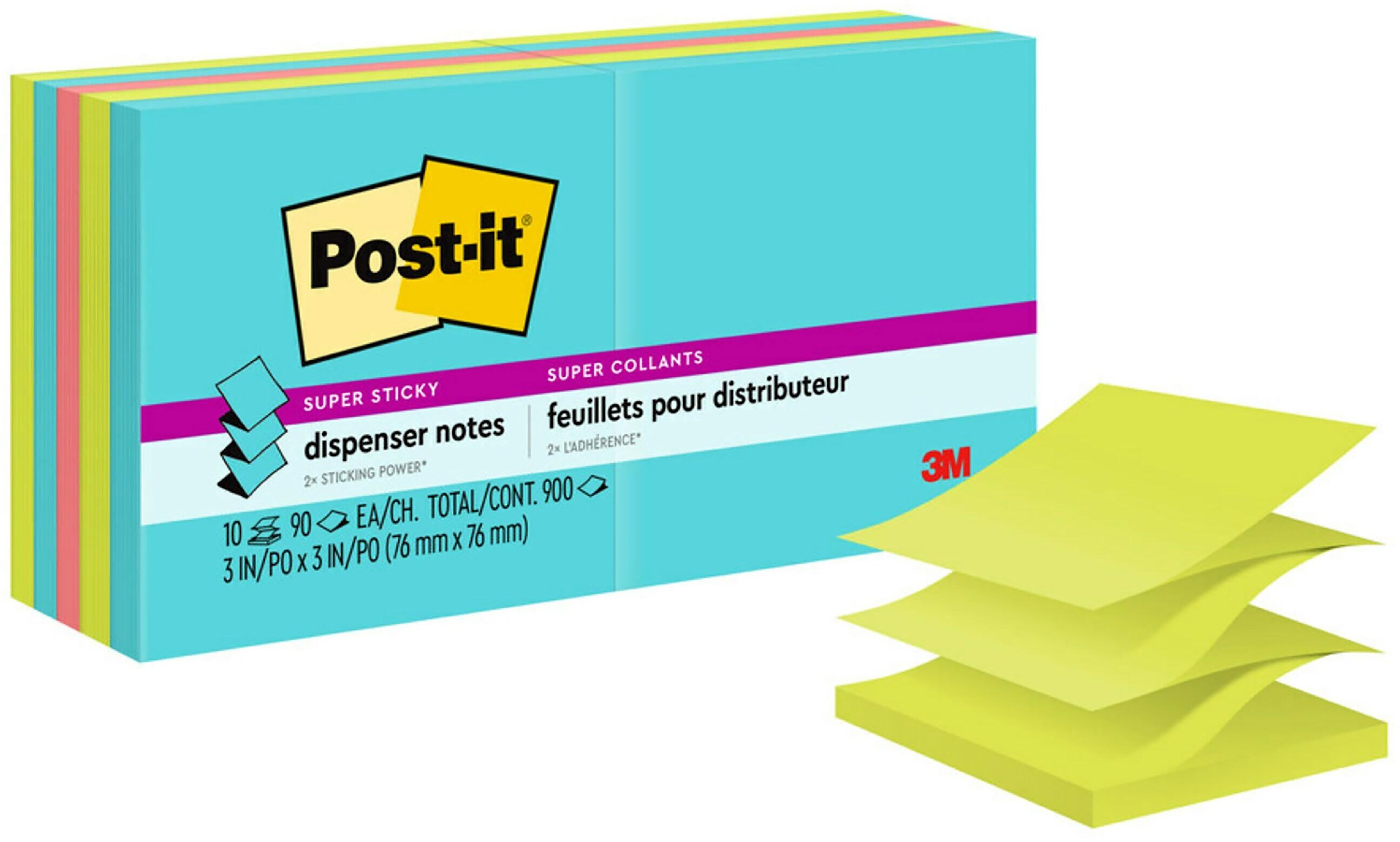 Post-it Super Sticky Pop-up Notes, 3
