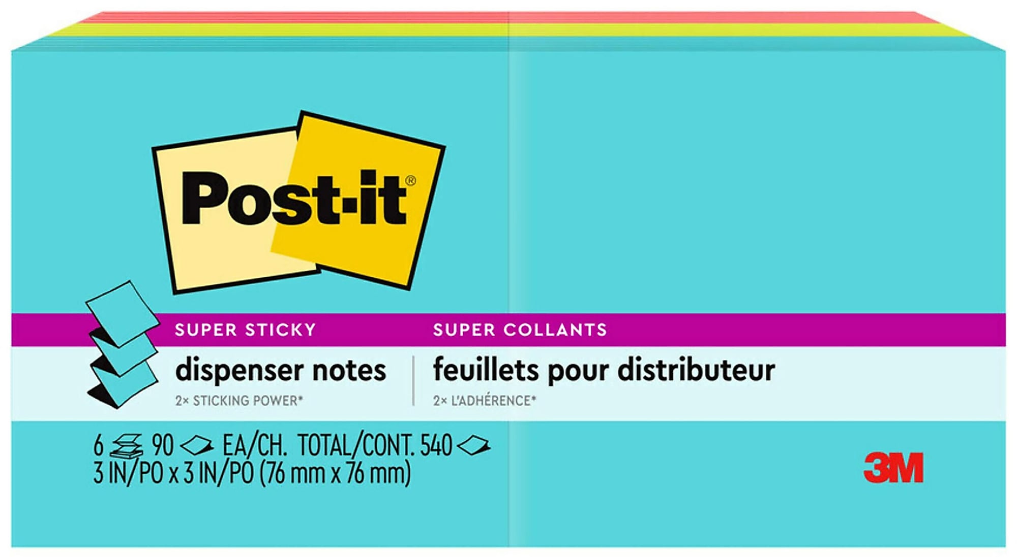 Post-it Super Sticky Pop-up Notes, 3