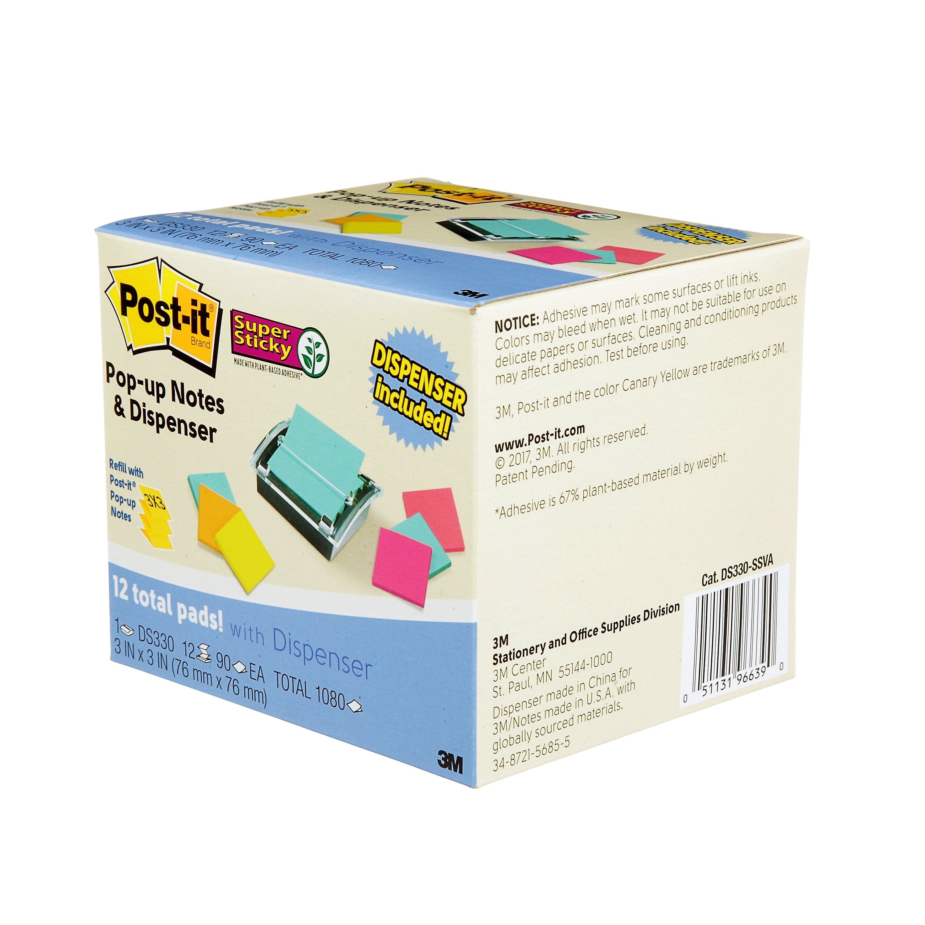 Post-it Super Sticky Pop-Up Notes Dispenser for 3
