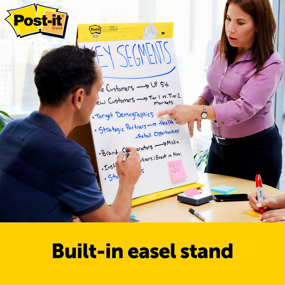 Post-it Super Sticky Tabletop Easel Pad, 20" x 23", 20 Sheets/Pad