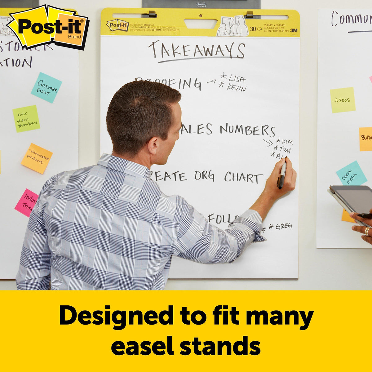 Post-it Super Sticky Wall Easel Pad, 20" x 23", 20 Sheets/Pad, 2 Pads/Pack