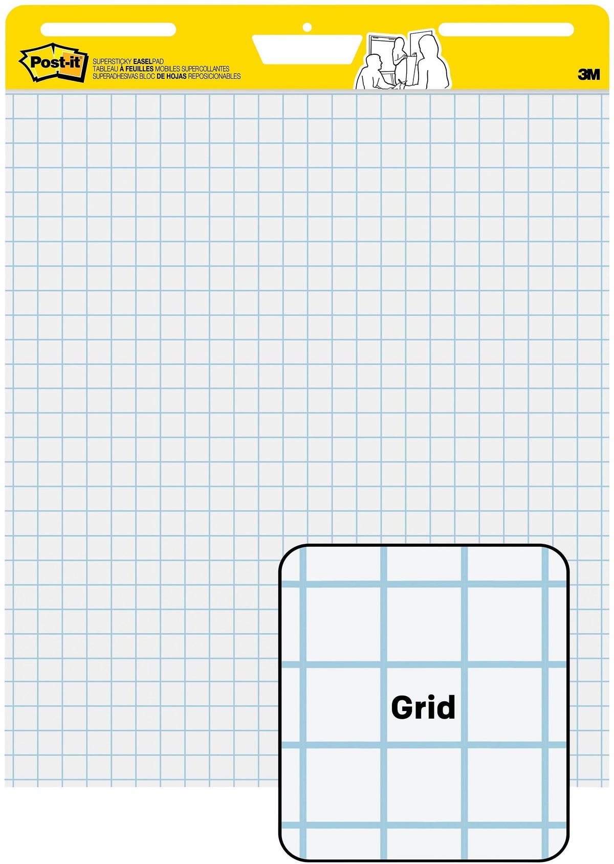 Post-it Super Sticky Wall Easel Pad, 25" x 30", Grid Lined, 30 Sheets/Pad, 4 Pads/Pack