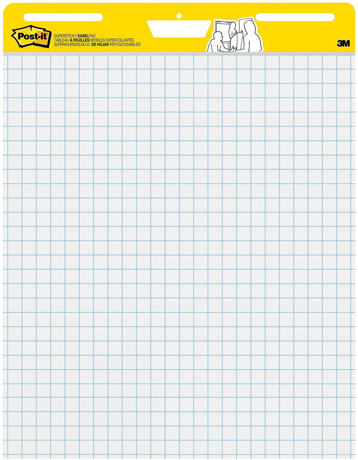 Post-it Super Sticky Wall Easel Pad, 25" x 30", Grid Lined, 30 Sheets/Pad, 4 Pads/Pack